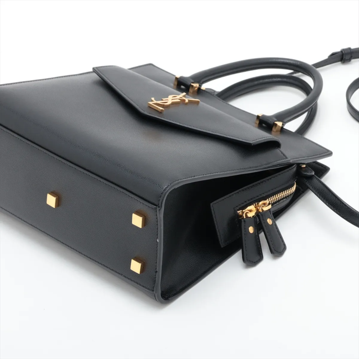 Uptown 634730 Leather 2-Way Handbag, Black — view 3