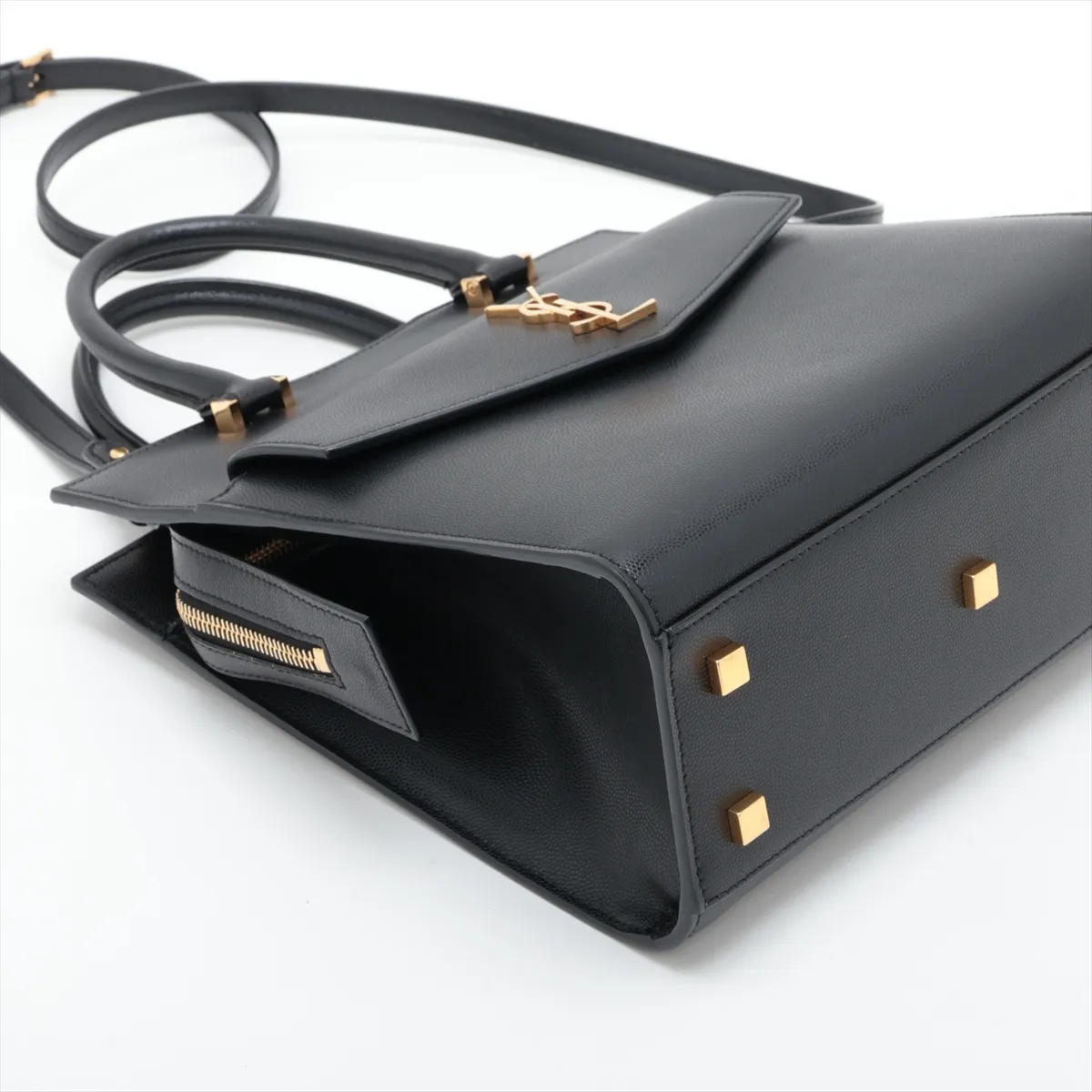 Uptown 634730 Leather 2-Way Handbag, Black — view 4