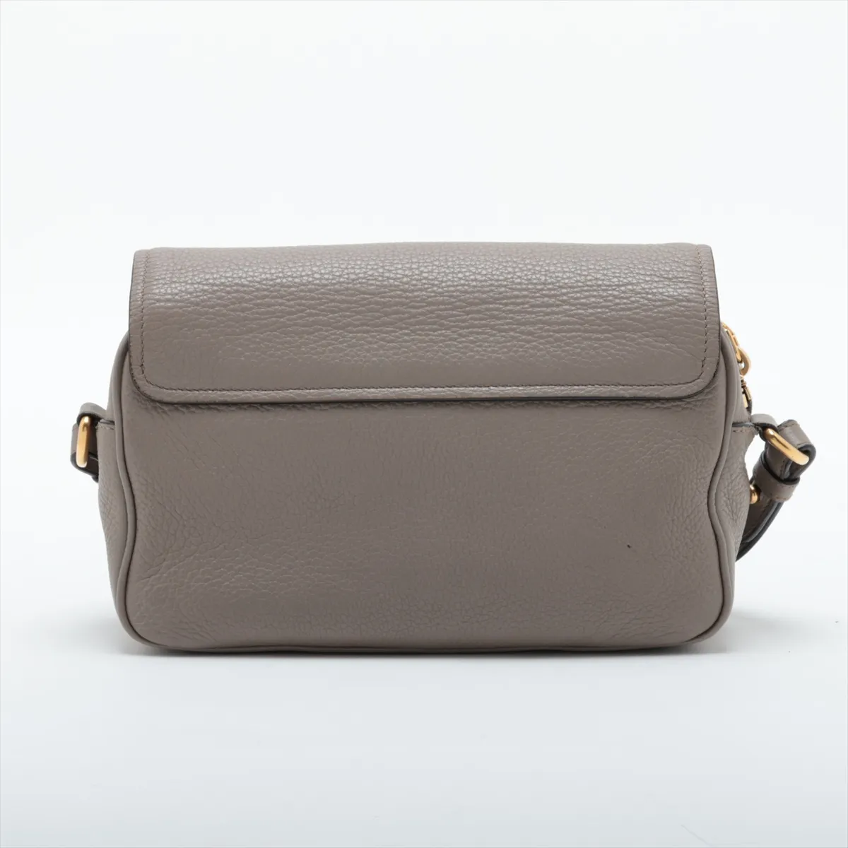 Vitello Daino Leather Shoulder Bag, Gray — view 2