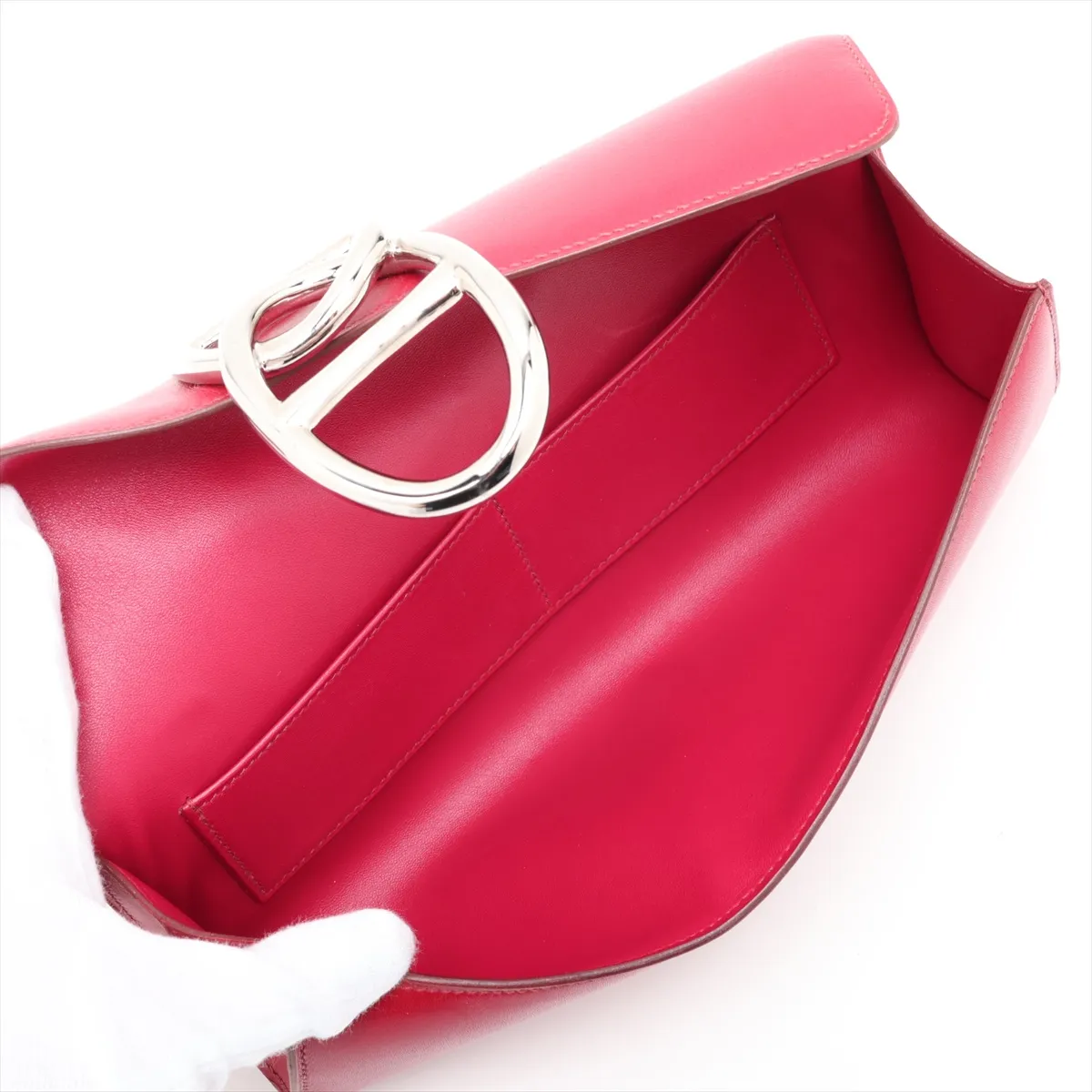 Pochette Ege Veau Tadelakt Ruby Silver Hardware P:2012 — view 5