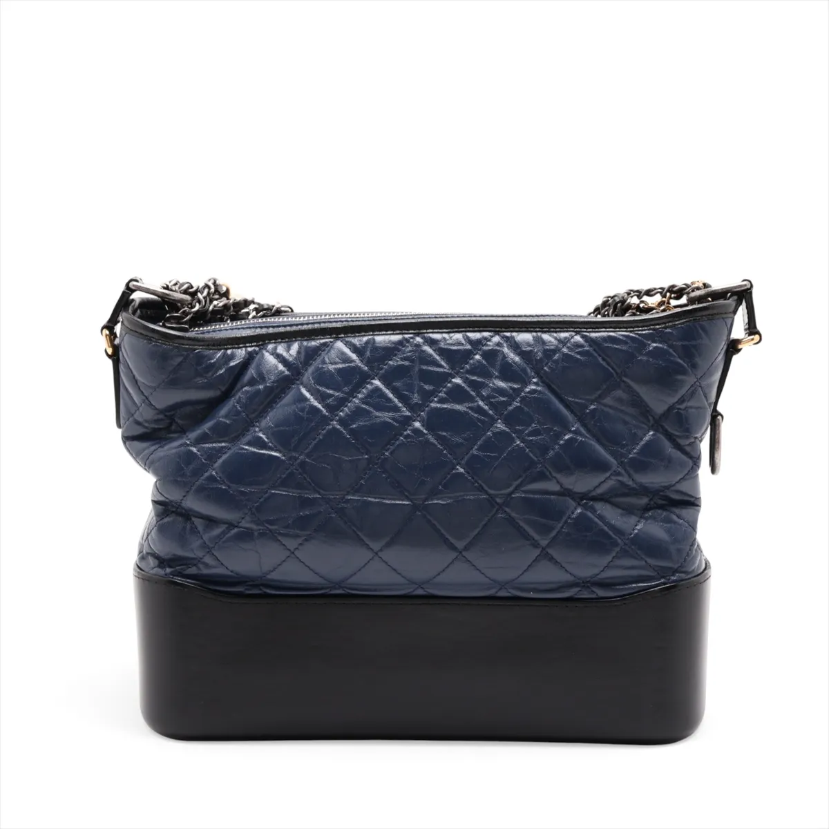 Gabrielle de Chanel Vintage Calfskin Chain Shoulder Bag, Navy x Black, Gold x Silver Hardware, Serial Number 24 — view 2