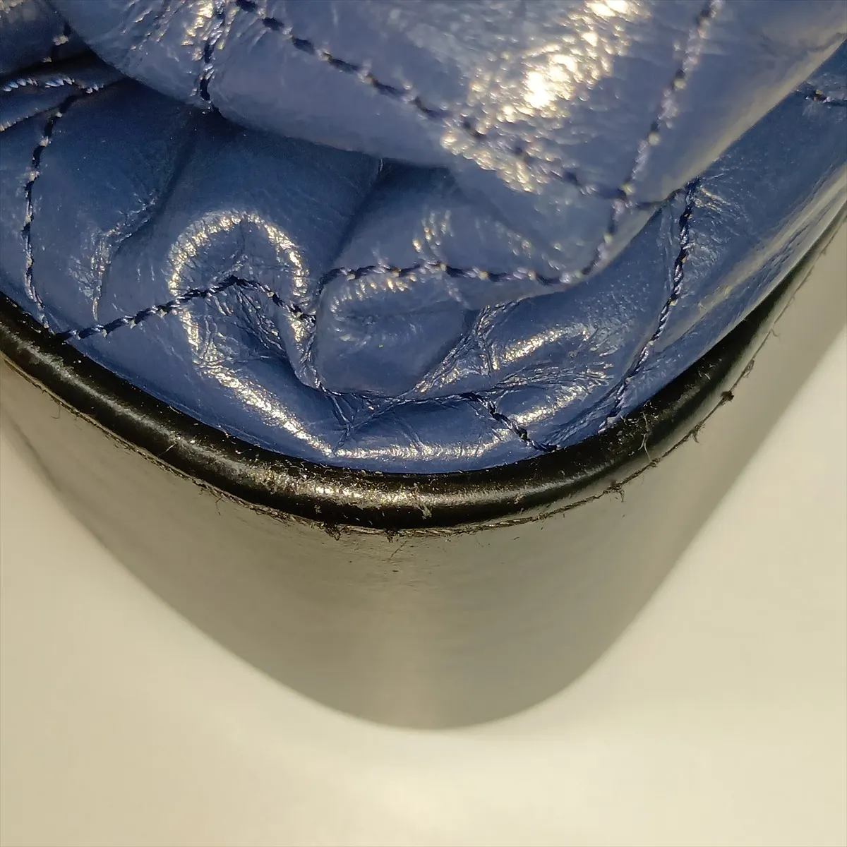 Gabrielle de Chanel Vintage Calfskin Chain Shoulder Bag, Navy x Black, Gold x Silver Hardware, Serial Number 24 — view 13