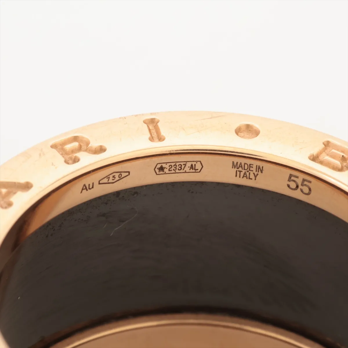 B.zero1 Ring, 750 (PG) x Ceramic, 10.7g, Size 55, S72S3L, Dents, — view 4