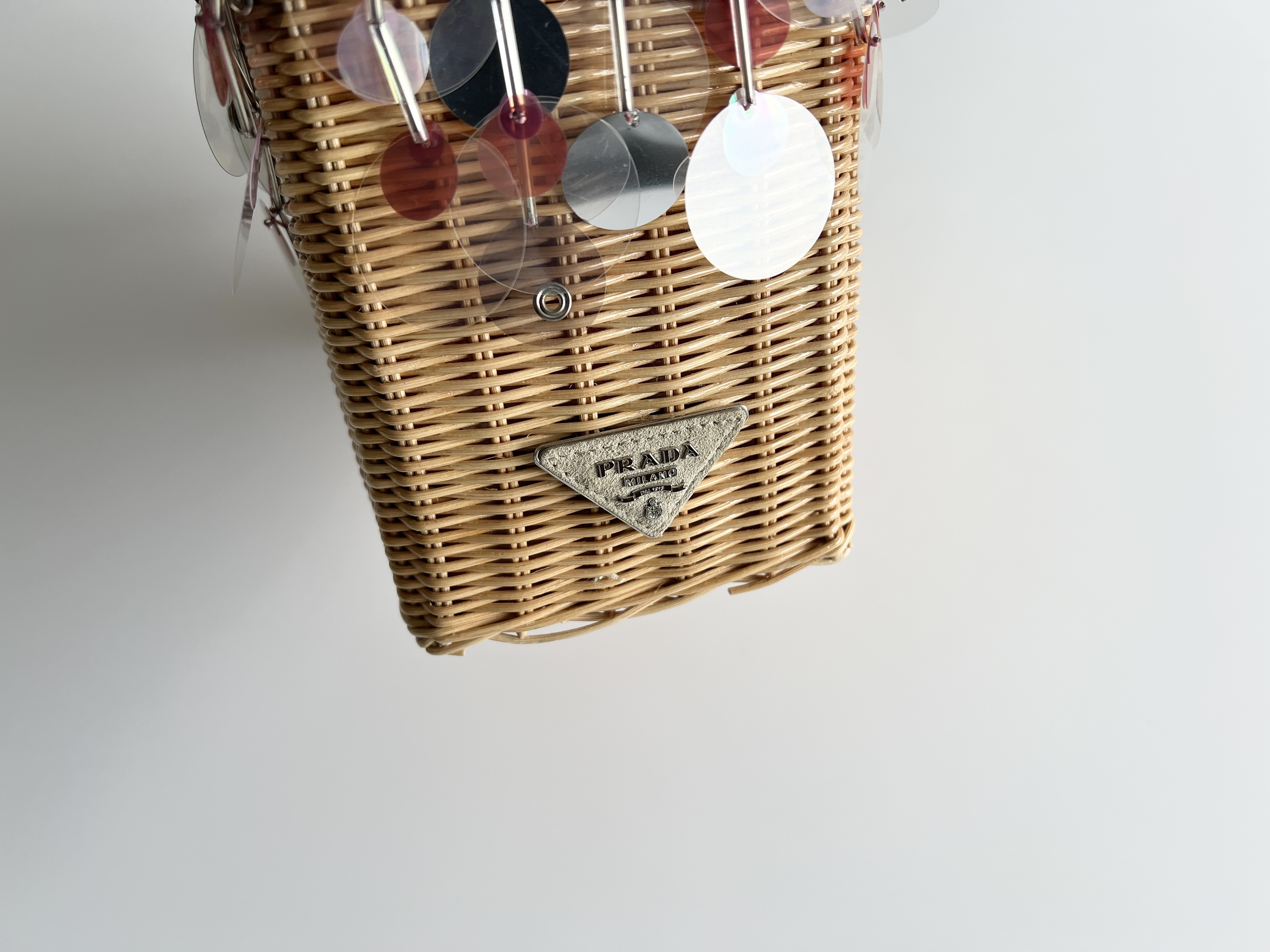 Wicker Sequin Canapa Basket Raffia Straw Handbag Tote Bag — view 10