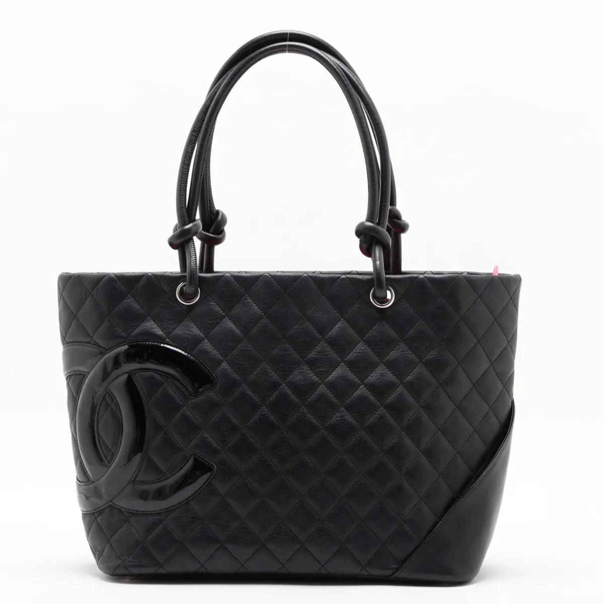 Cambon Line Lambskin Tote Bag, Black with Silver Hardware, 10214762 (Serial Number in the 10s)