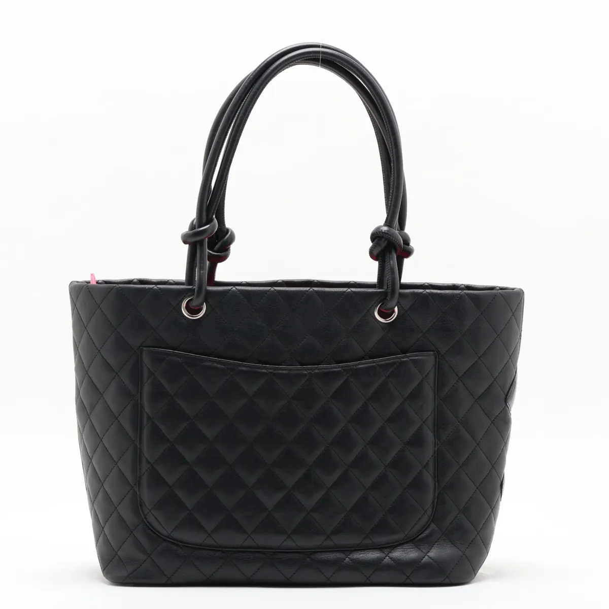 Cambon Line Lambskin Tote Bag, Black with Silver Hardware, 10214762 (Serial Number in the 10s) — view 2