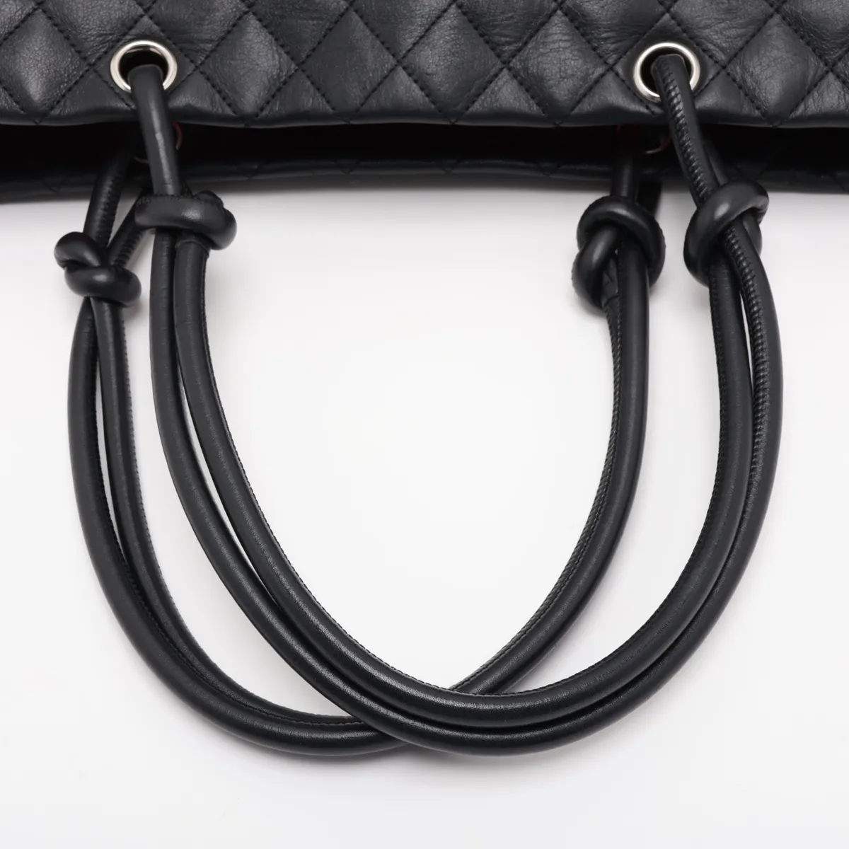 Cambon Line Lambskin Tote Bag, Black with Silver Hardware, 10214762 (Serial Number in the 10s) — view 5