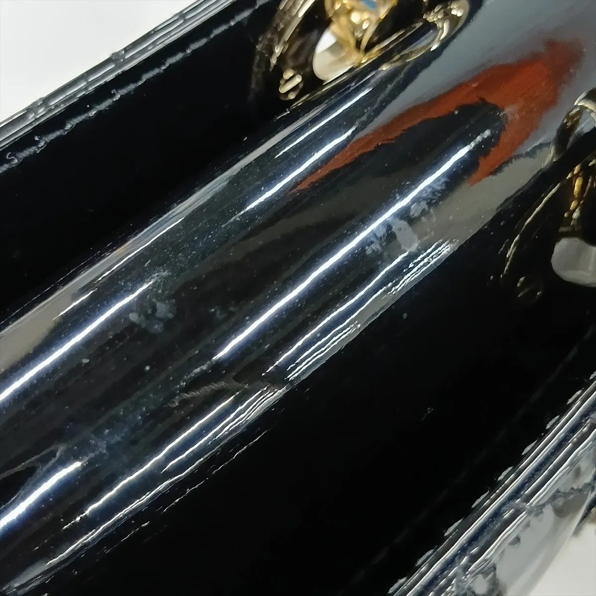 Cannage Lady Dior Mini Patent Leather 2-Way Handbag, Black — view 12