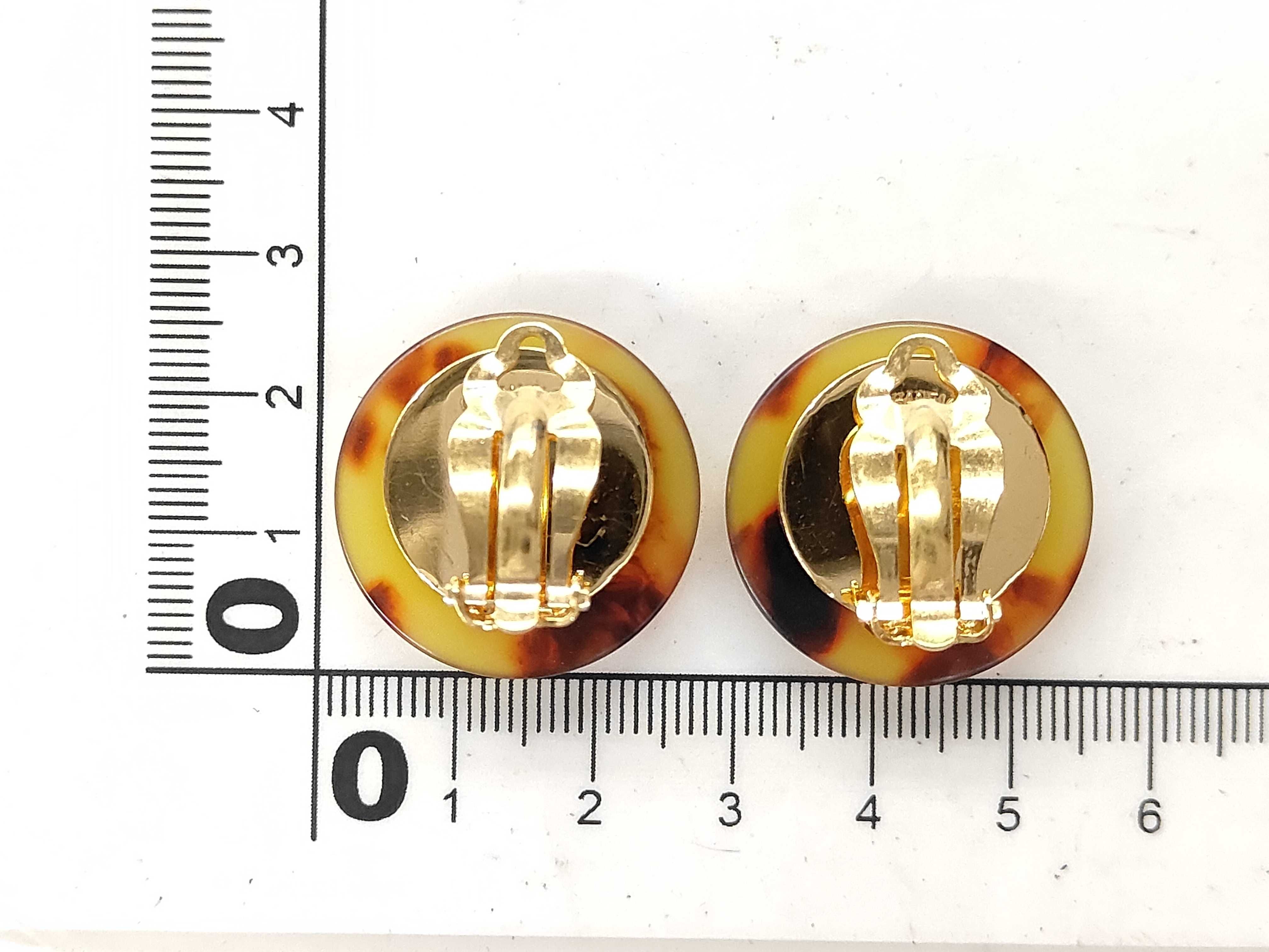Earrings Tortoiseshell Coco Mark Round 97P Earrings — view 2