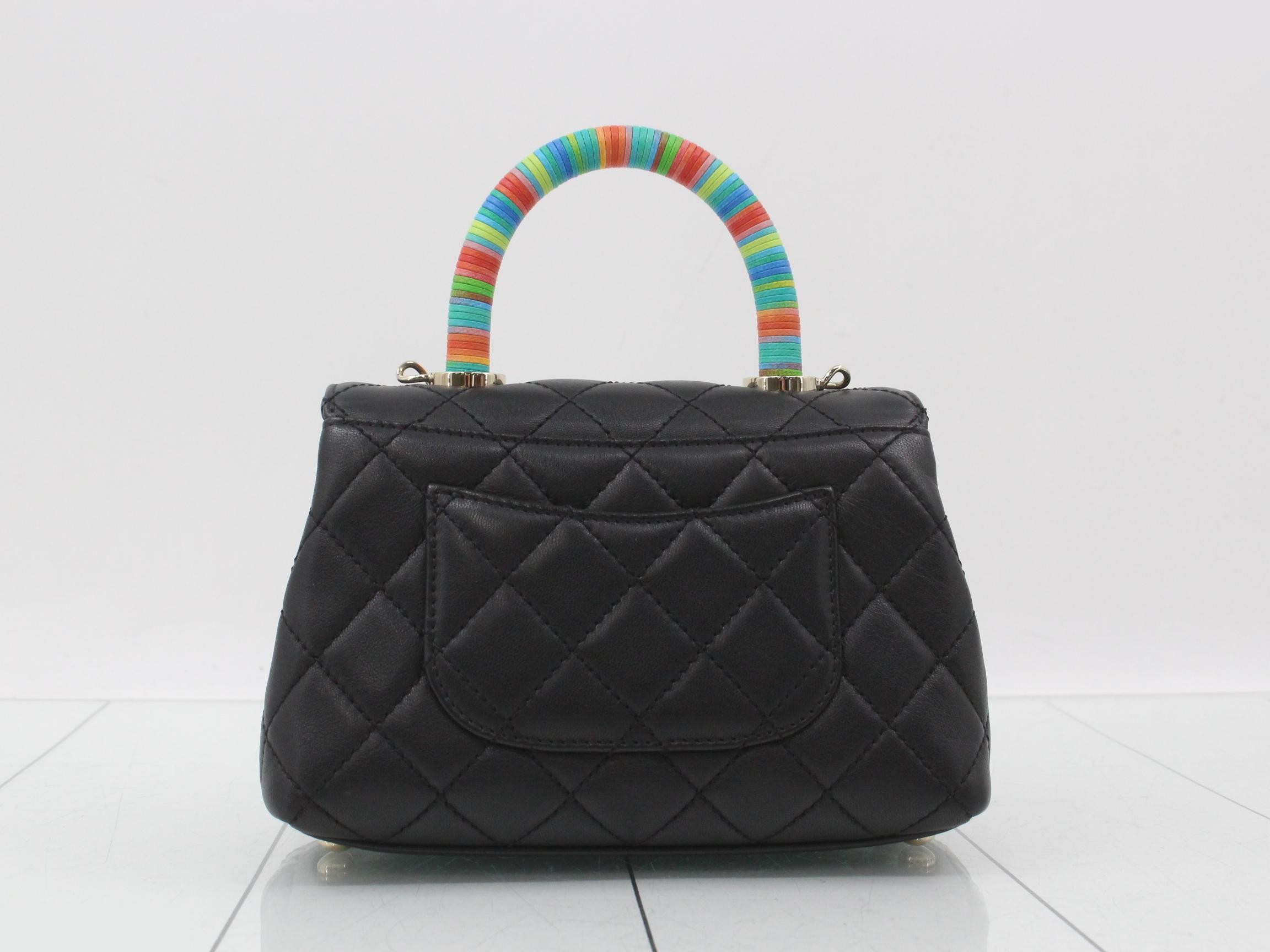 Coco Handle Leather Turnlock 2-Way Handbag Multicolor — view 2