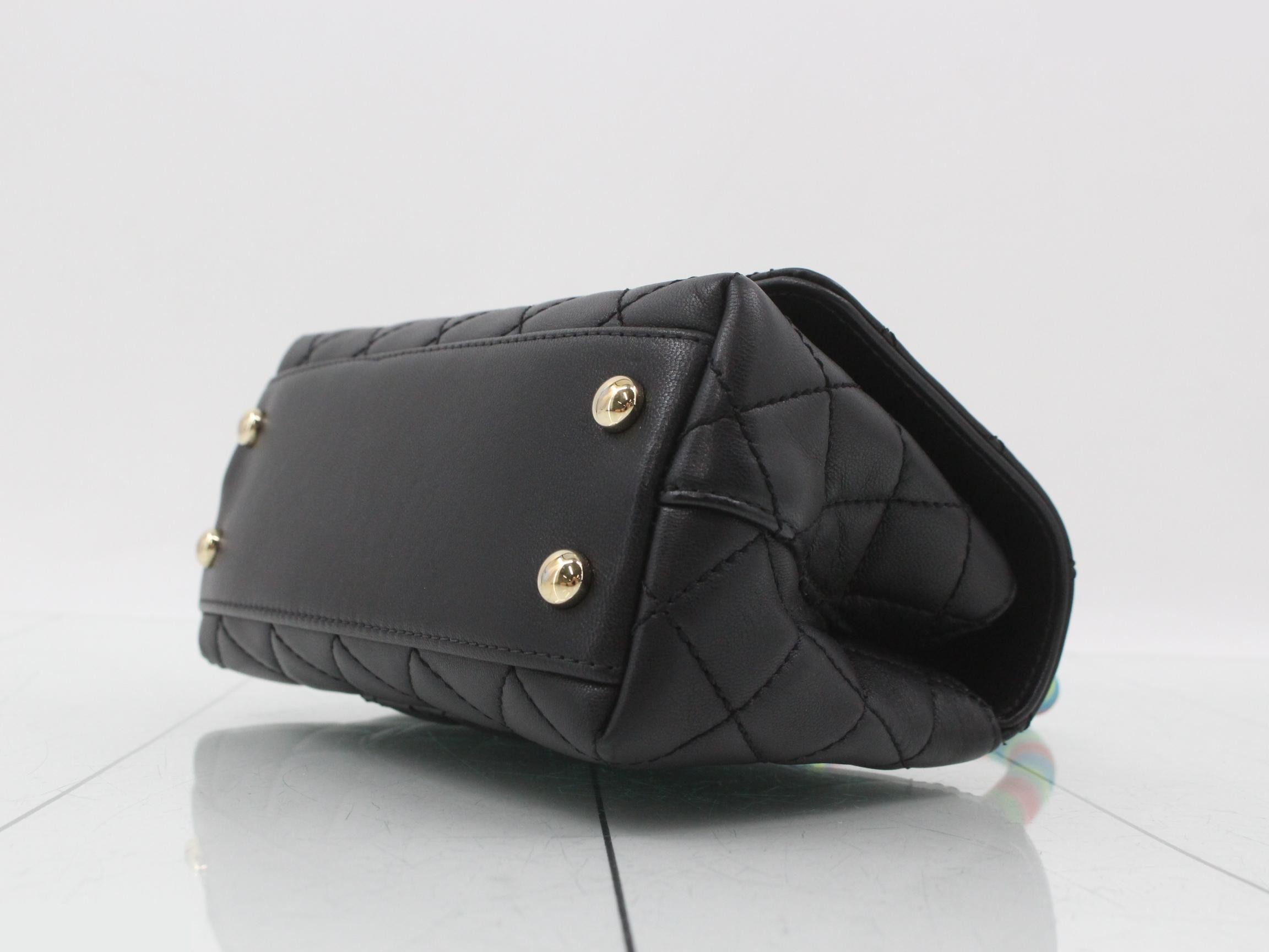 Coco Handle Leather Turnlock 2-Way Handbag Multicolor — view 6