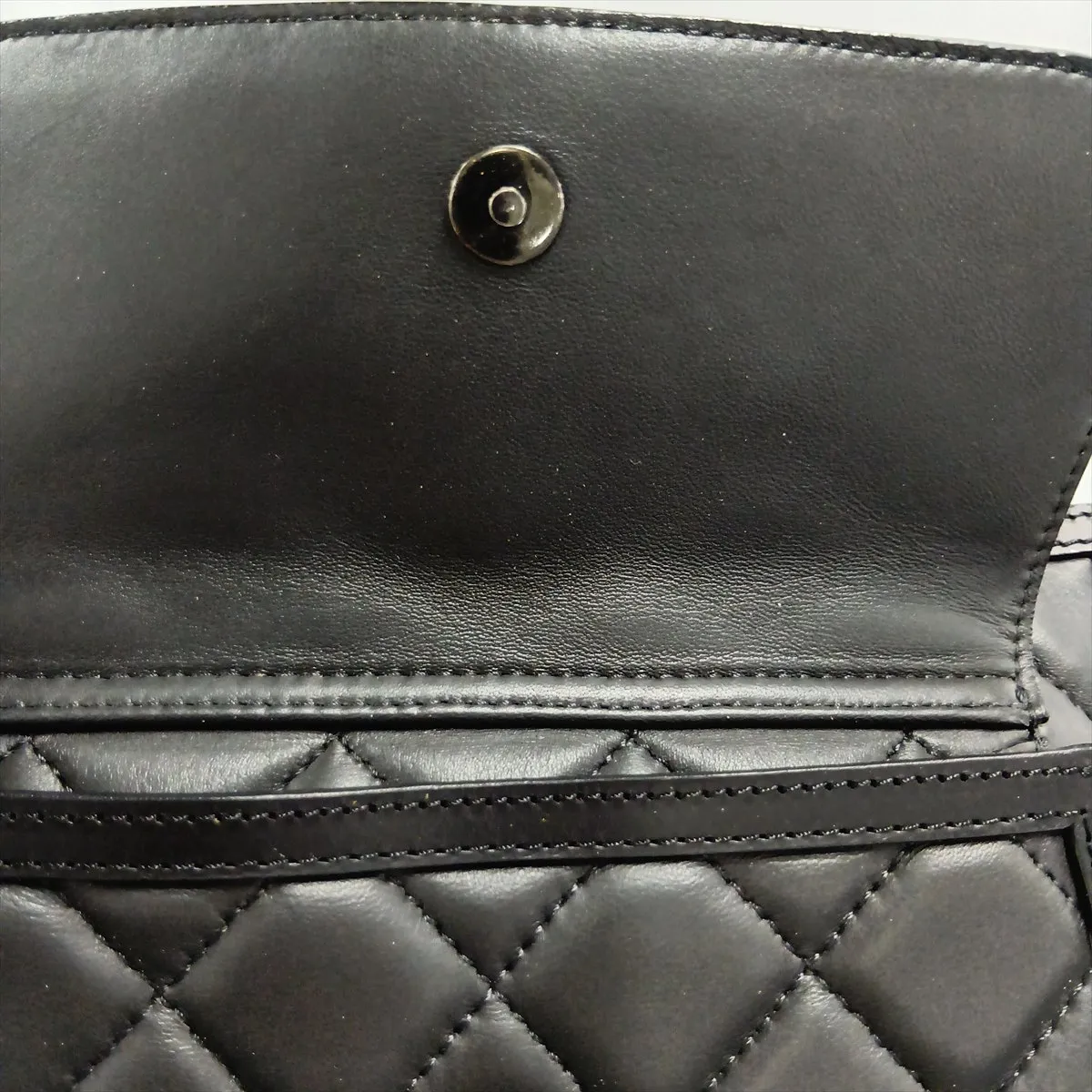 Matelassé Calf Hair x Lambskin Single Flap Double Chain Bag, Gray x Black, Gunmetal Hardware, 21216656, Serial Number 21 — view 12