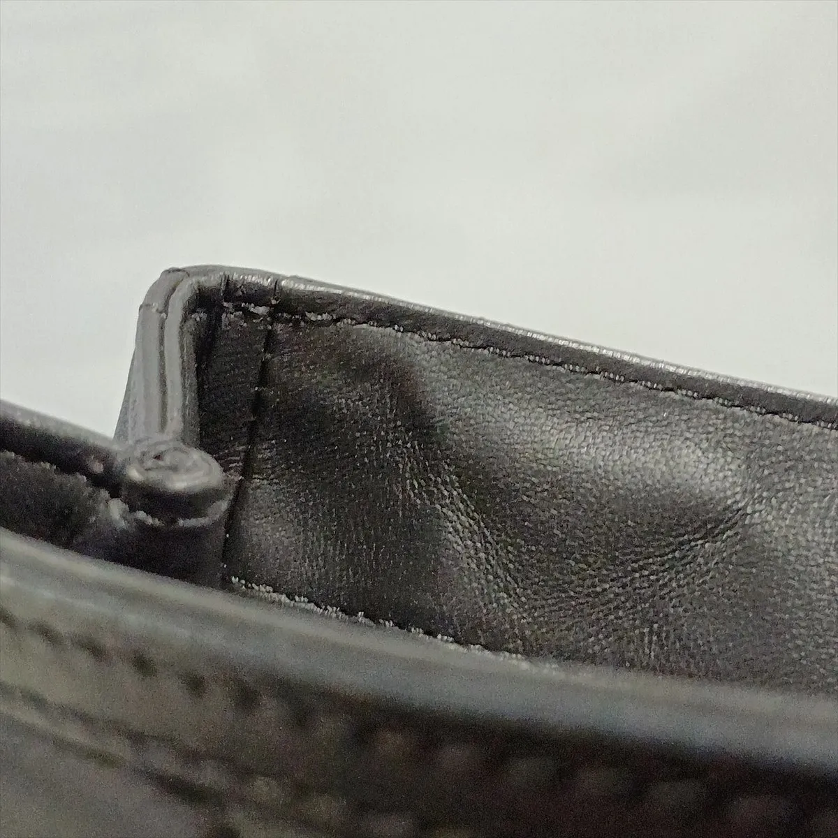 Matelassé Calf Hair x Lambskin Single Flap Double Chain Bag, Gray x Black, Gunmetal Hardware, 21216656, Serial Number 21 — view 15