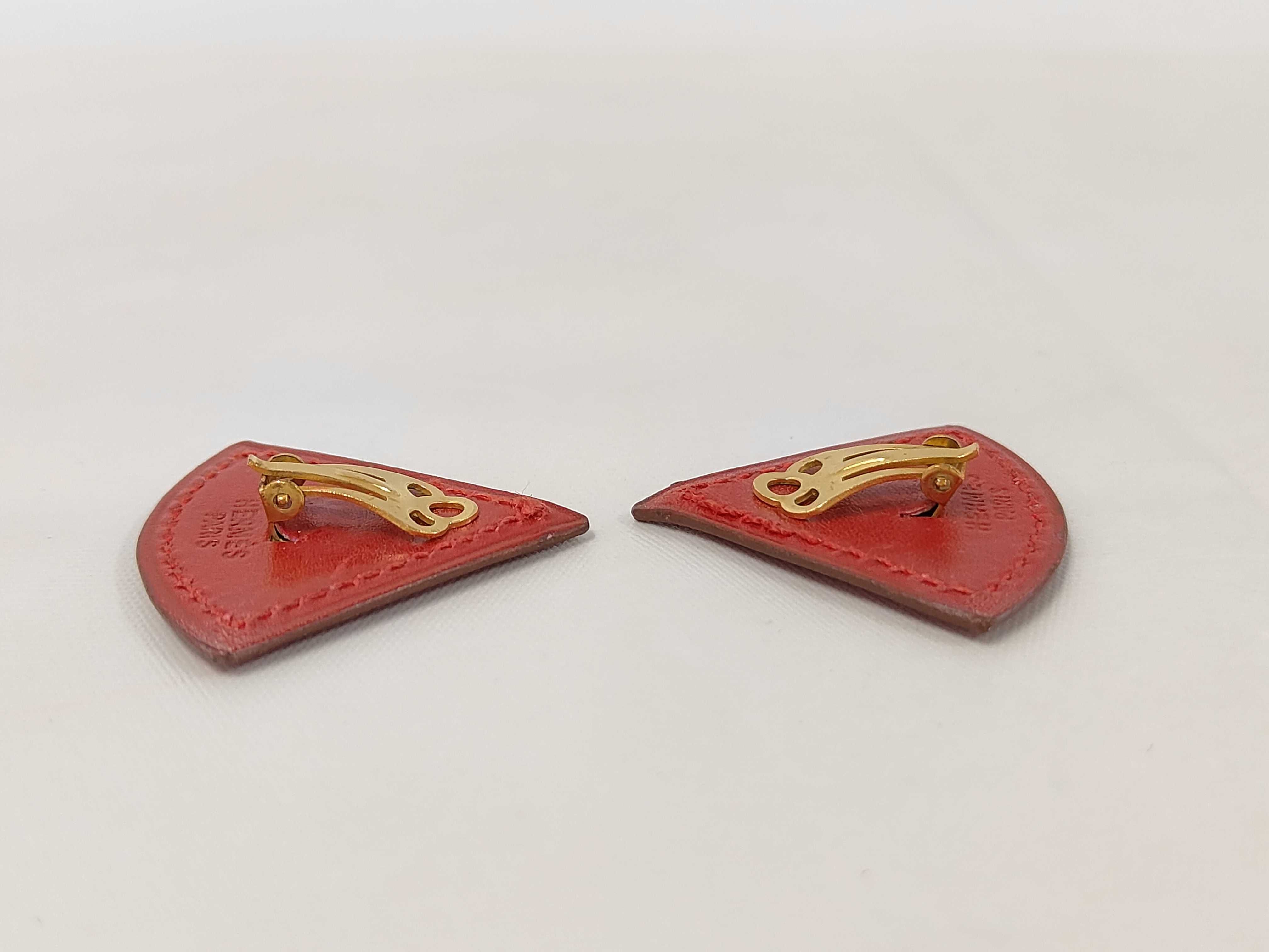 Rouge Vif Leather Plated Triangle Earrings — view 2