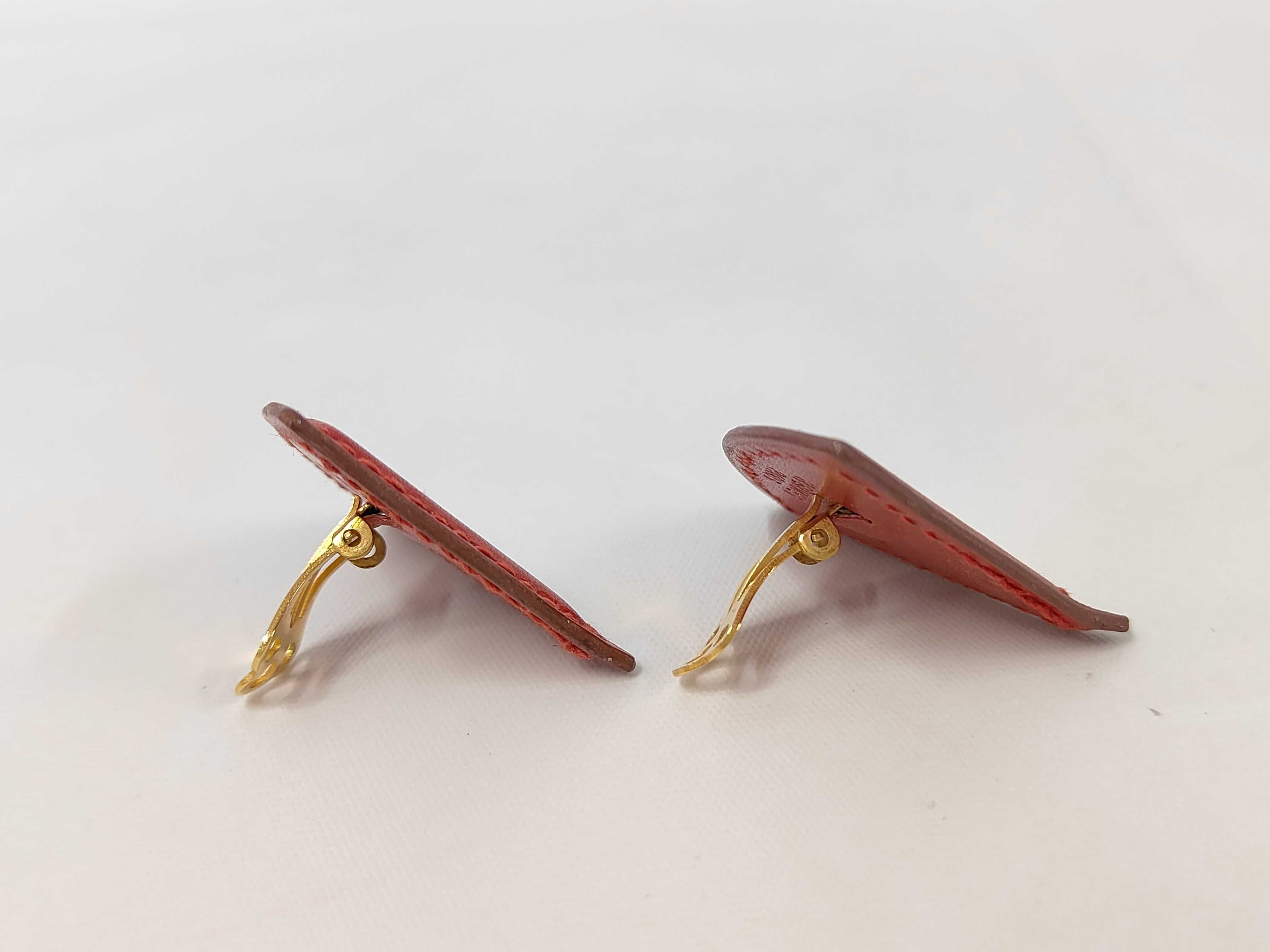 Rouge Vif Leather Plated Triangle Earrings — view 4