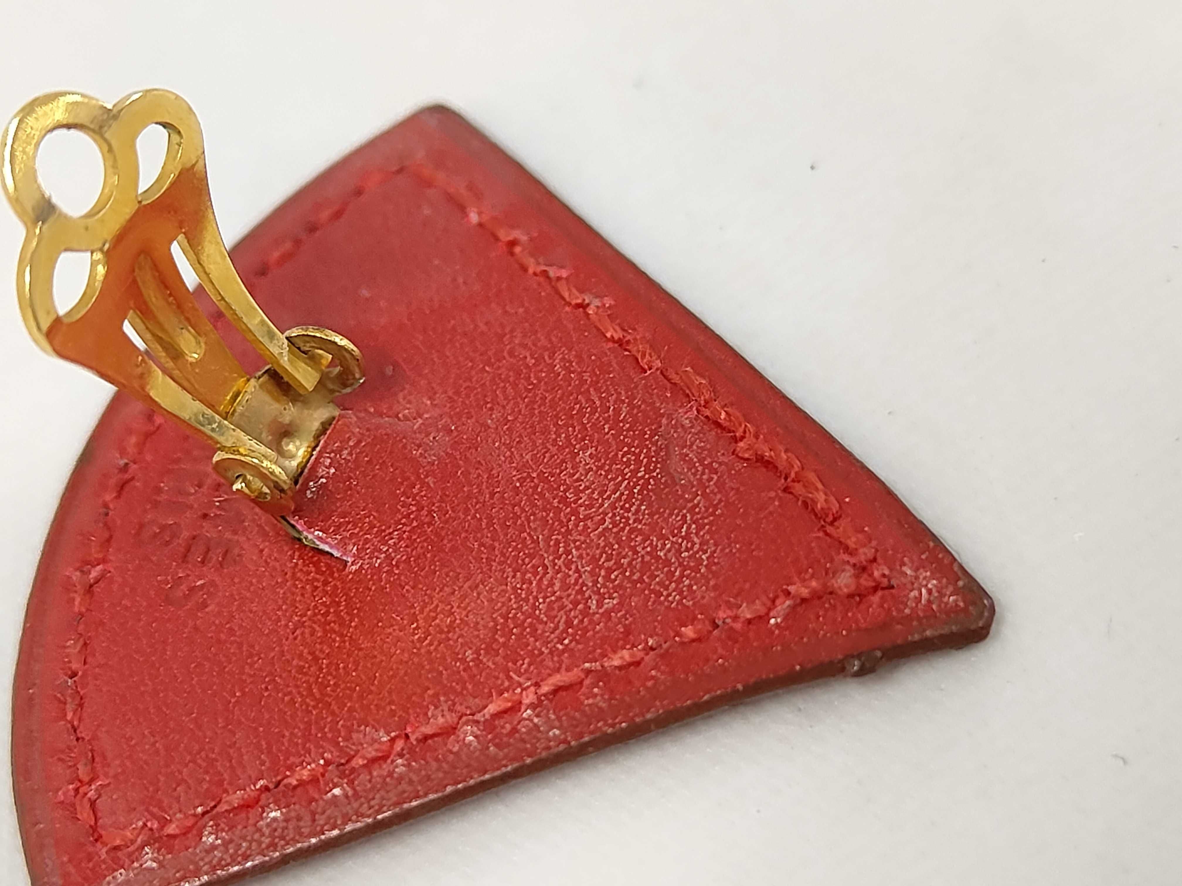 Rouge Vif Leather Plated Triangle Earrings — view 6