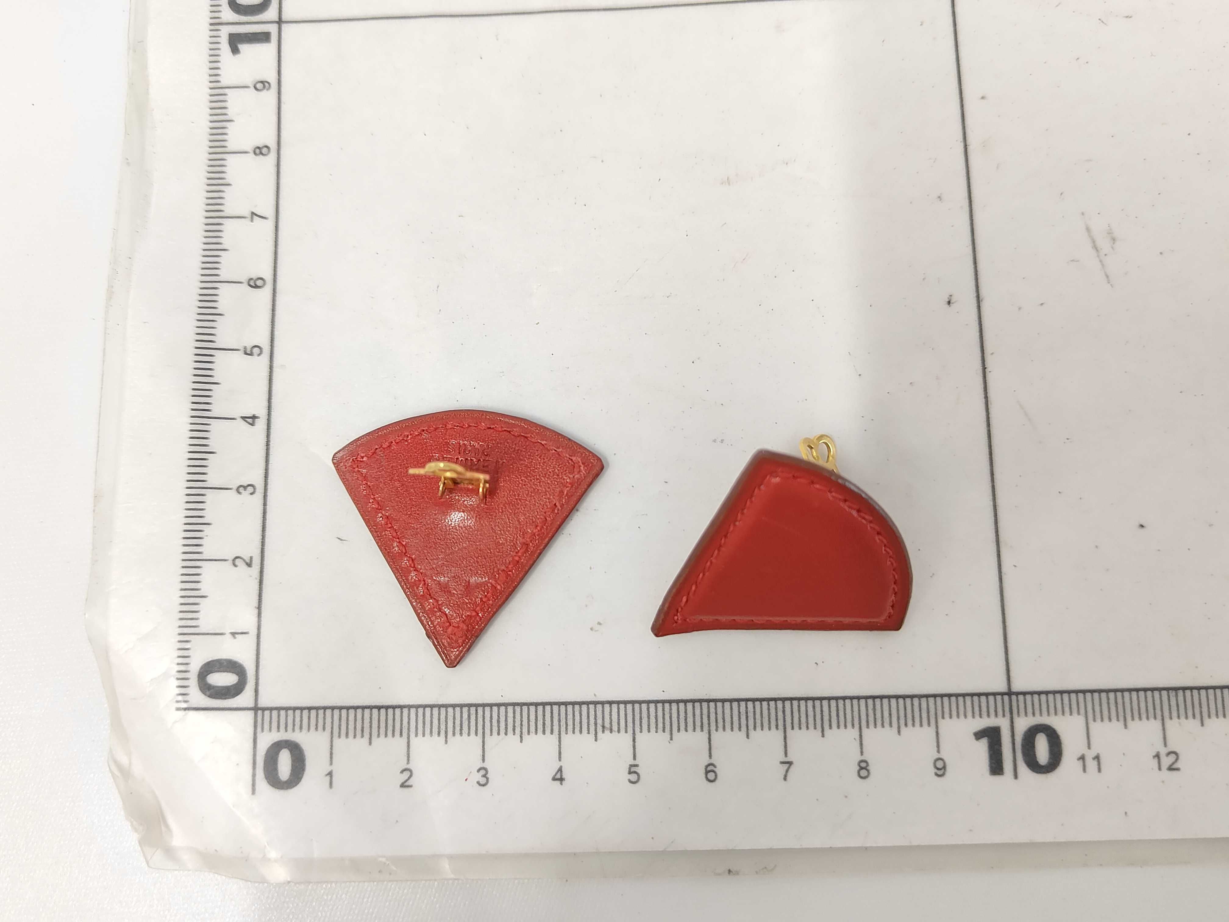 Rouge Vif Leather Plated Triangle Earrings — view 10