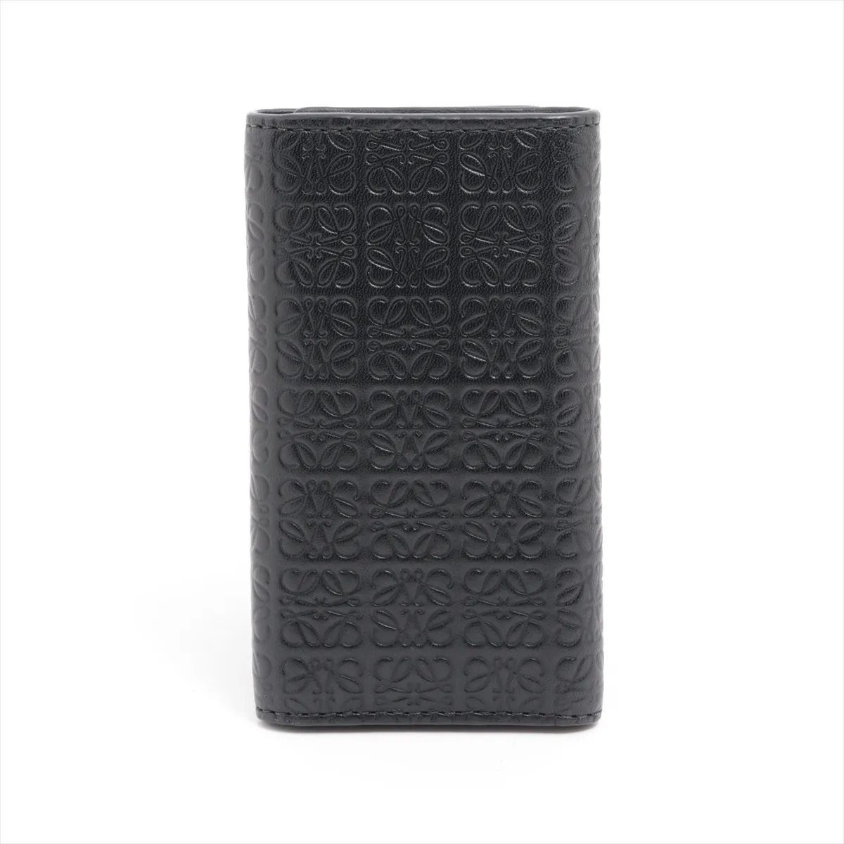 Repeat Anagram Leather Key Case Black — view 2