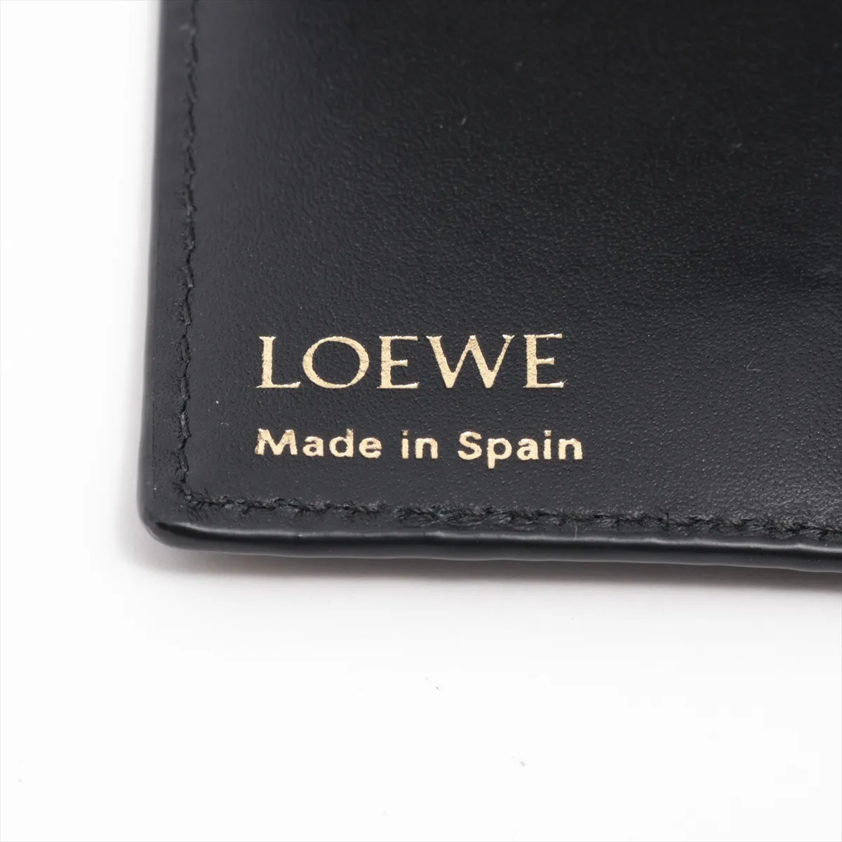 Repeat Anagram Leather Key Case Black — view 5