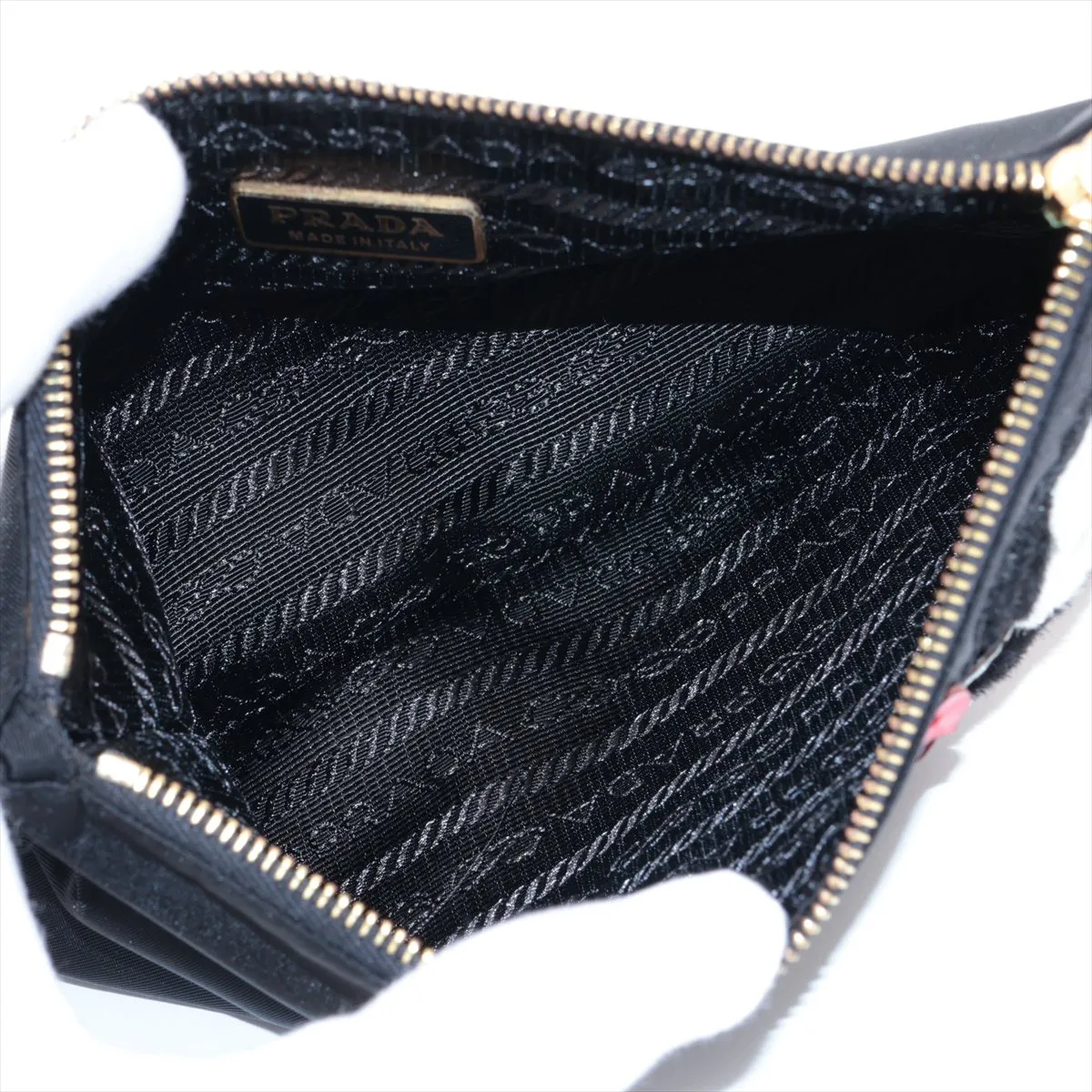 Tessuto Leather Pouch, Black, 1M1214 — view 3