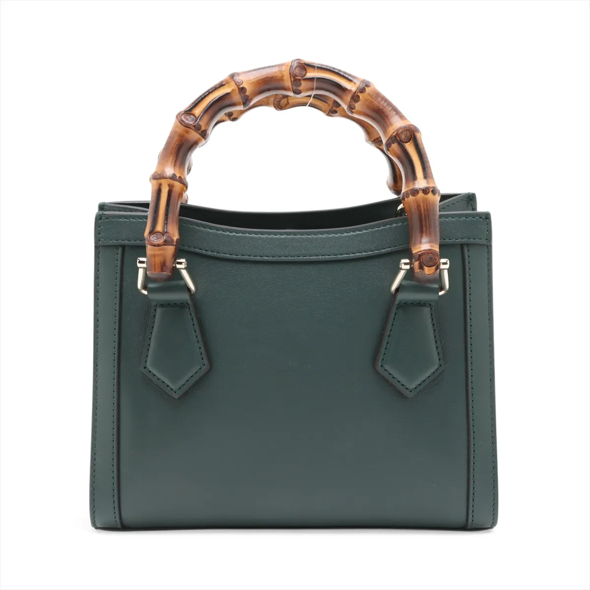 Bamboo Diana Small Leather 2-Way Handbag, Green, 832936 — view 2