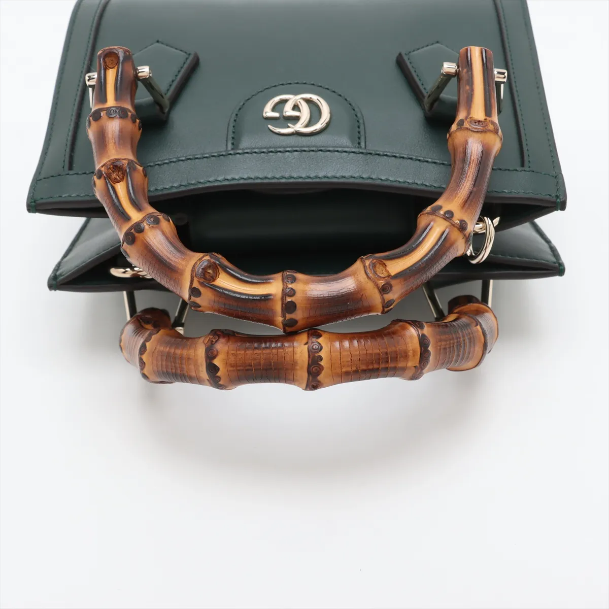 Bamboo Diana Small Leather 2-Way Handbag, Green, 832936 — view 5