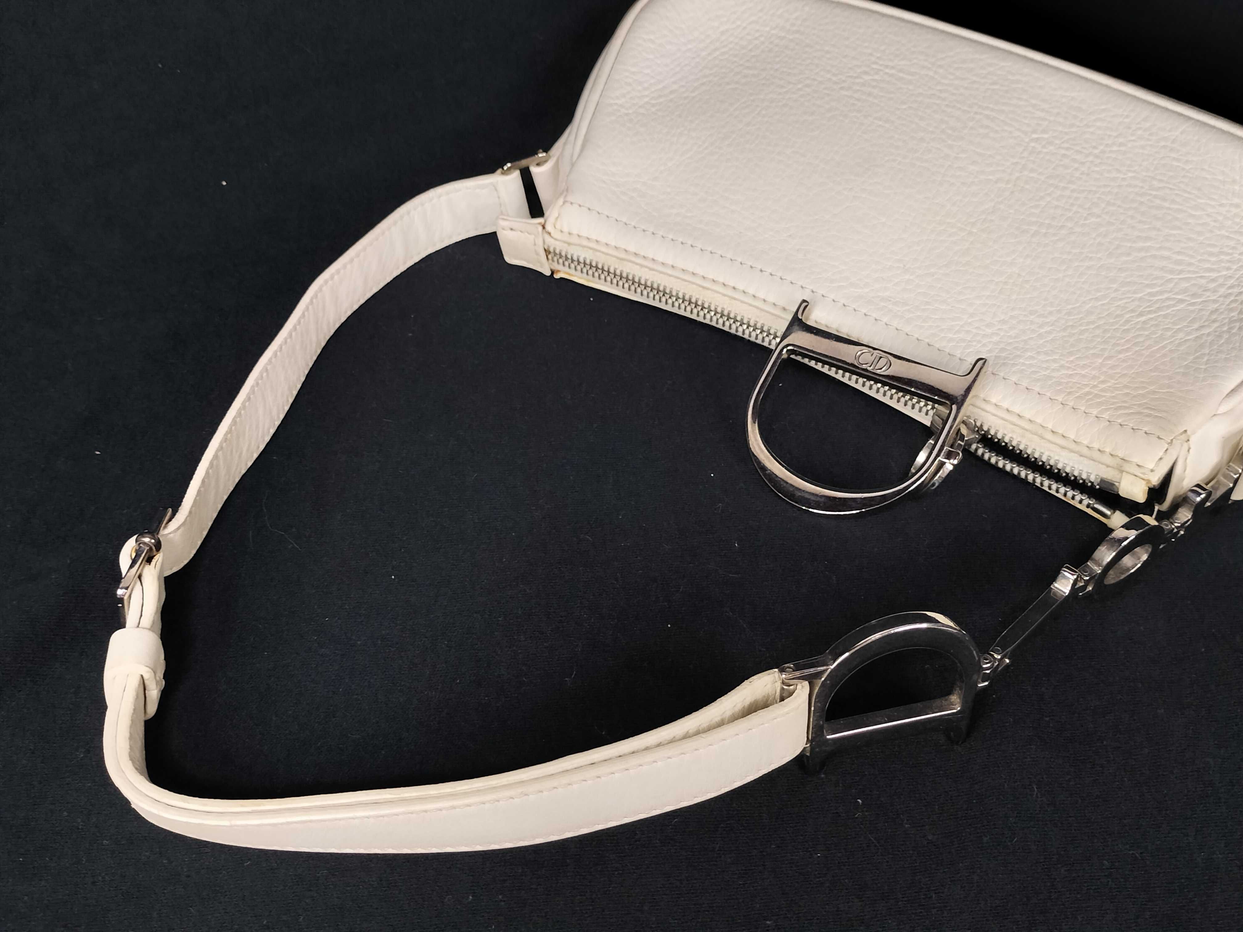 handbag, leather, white, shoulder bag — view 3