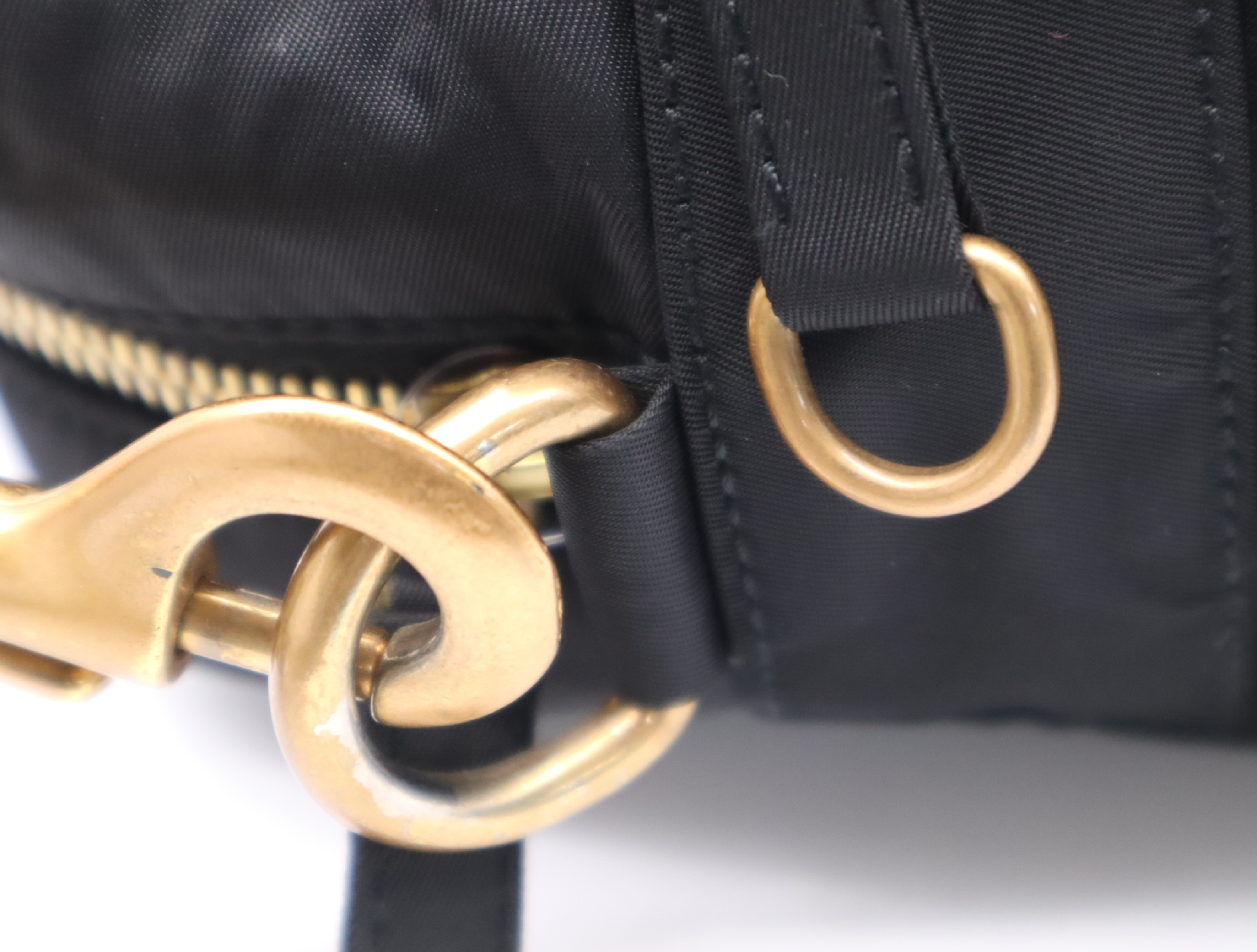 Shoulder Bag, Multi-Pocket, Gold Hardware, Black, with Shoulder Strap — view 11