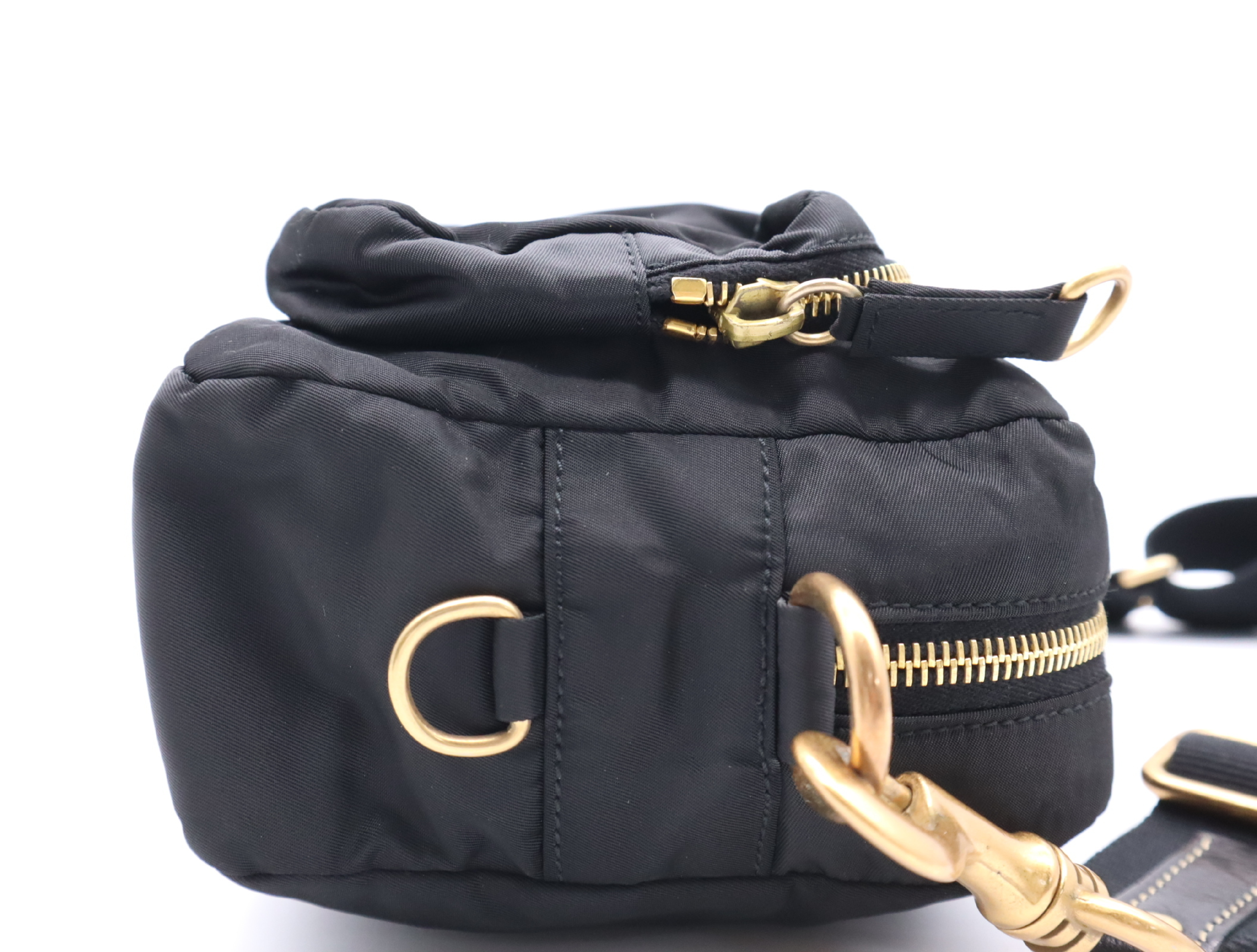 Shoulder Bag, Multi-Pocket, Gold Hardware, Black, with Shoulder Strap — view 5