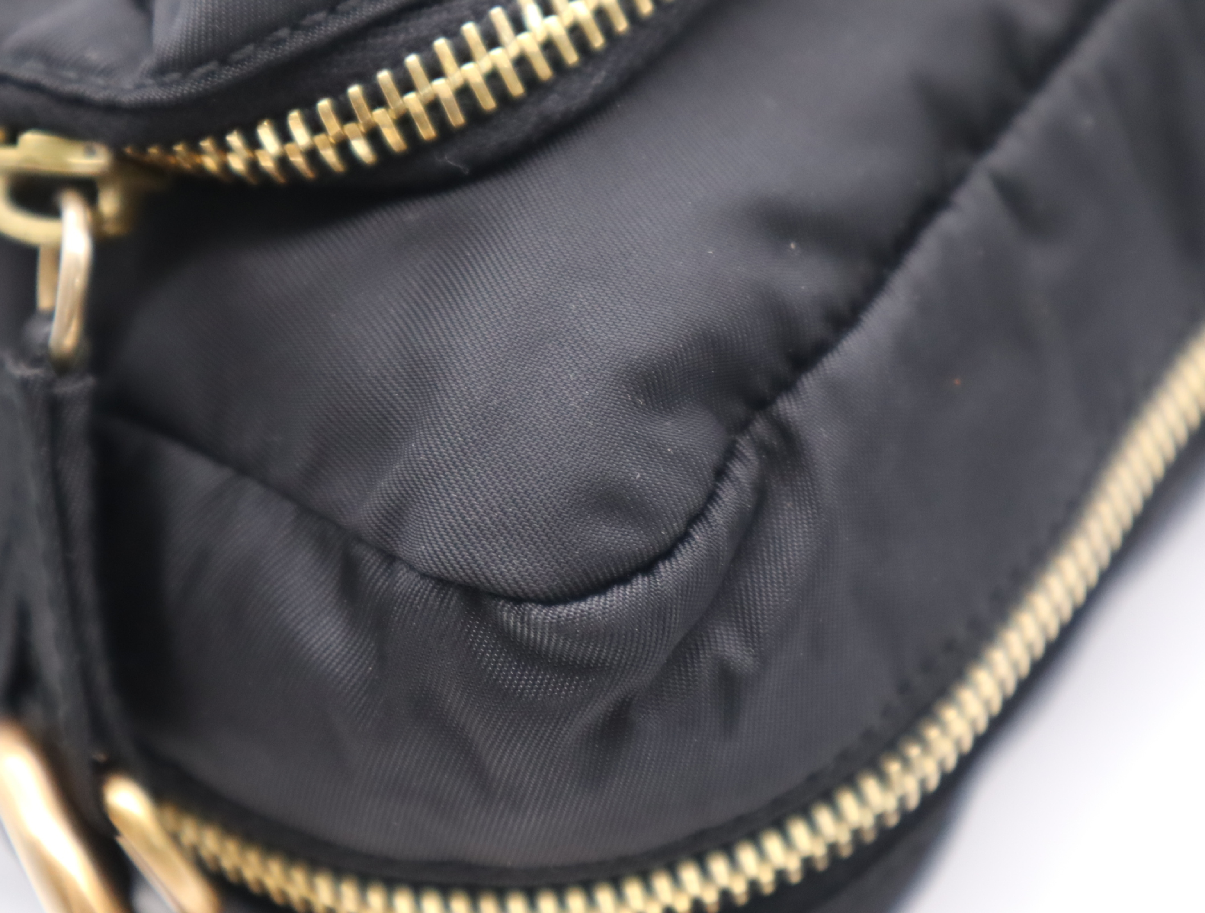 Shoulder Bag, Multi-Pocket, Gold Hardware, Black, with Shoulder Strap — view 9