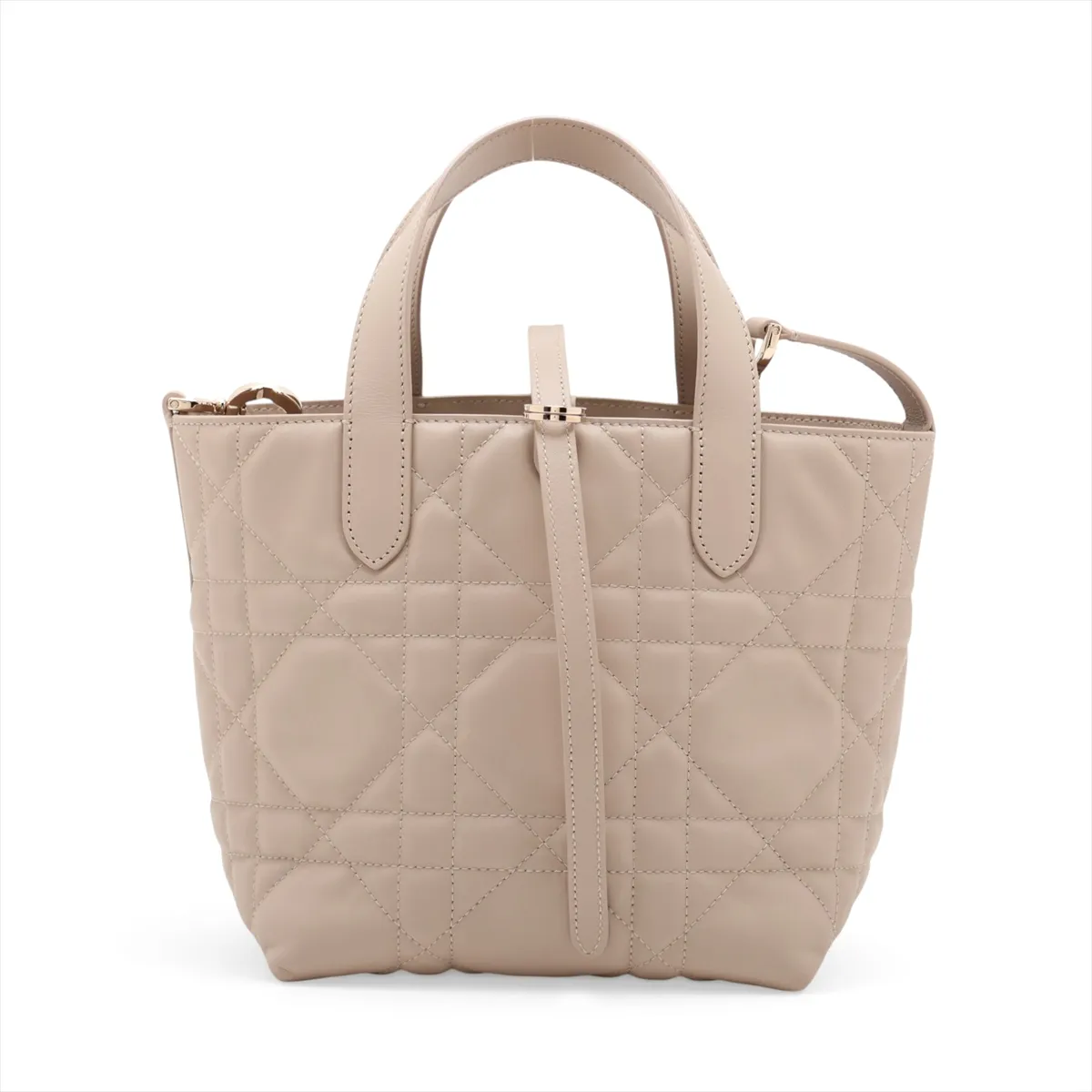 Macro Cannage Toujours Leather 2-Way Handbag, Beige, Lucky Star — view 2