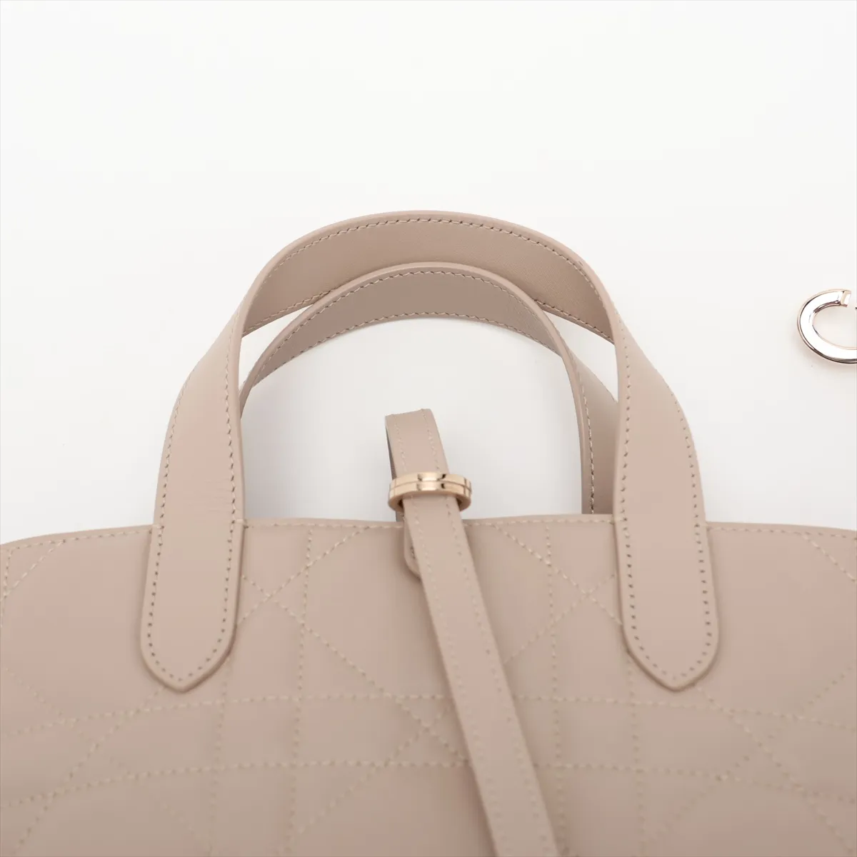Macro Cannage Toujours Leather 2-Way Handbag, Beige, Lucky Star — view 6