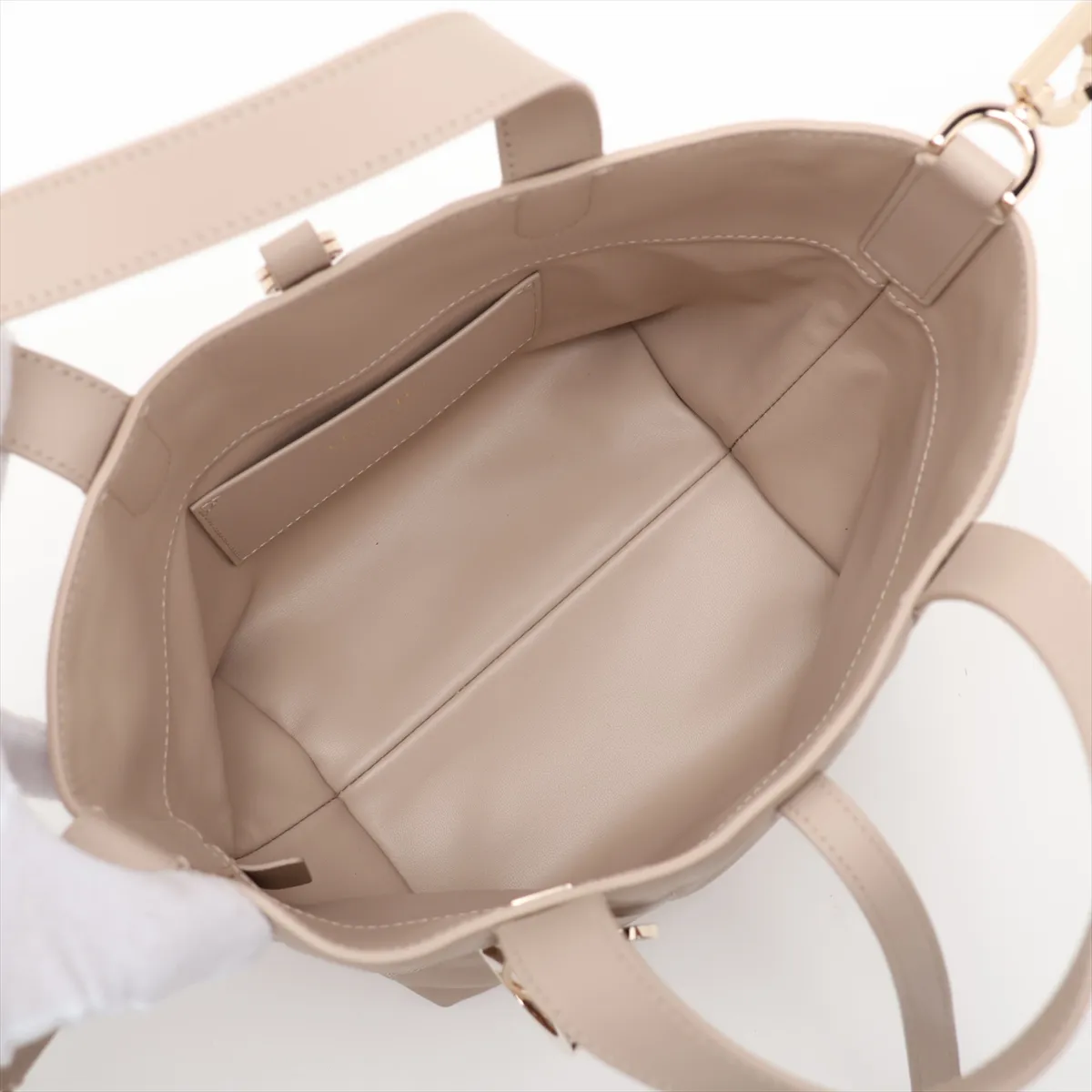 Macro Cannage Toujours Leather 2-Way Handbag, Beige, Lucky Star — view 8