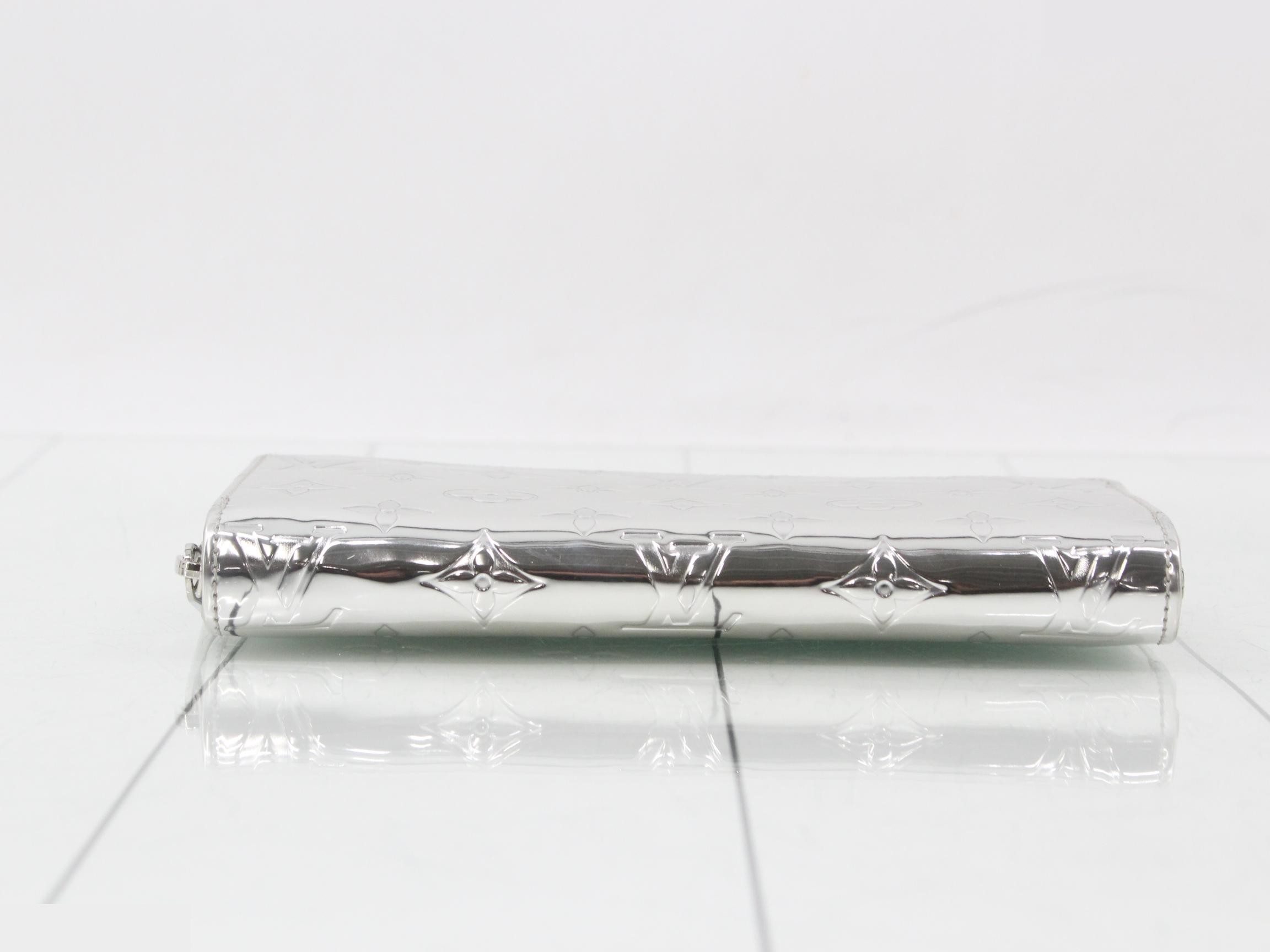 LV SKI Monogram Miroir Long Wallet, Silver — view 3