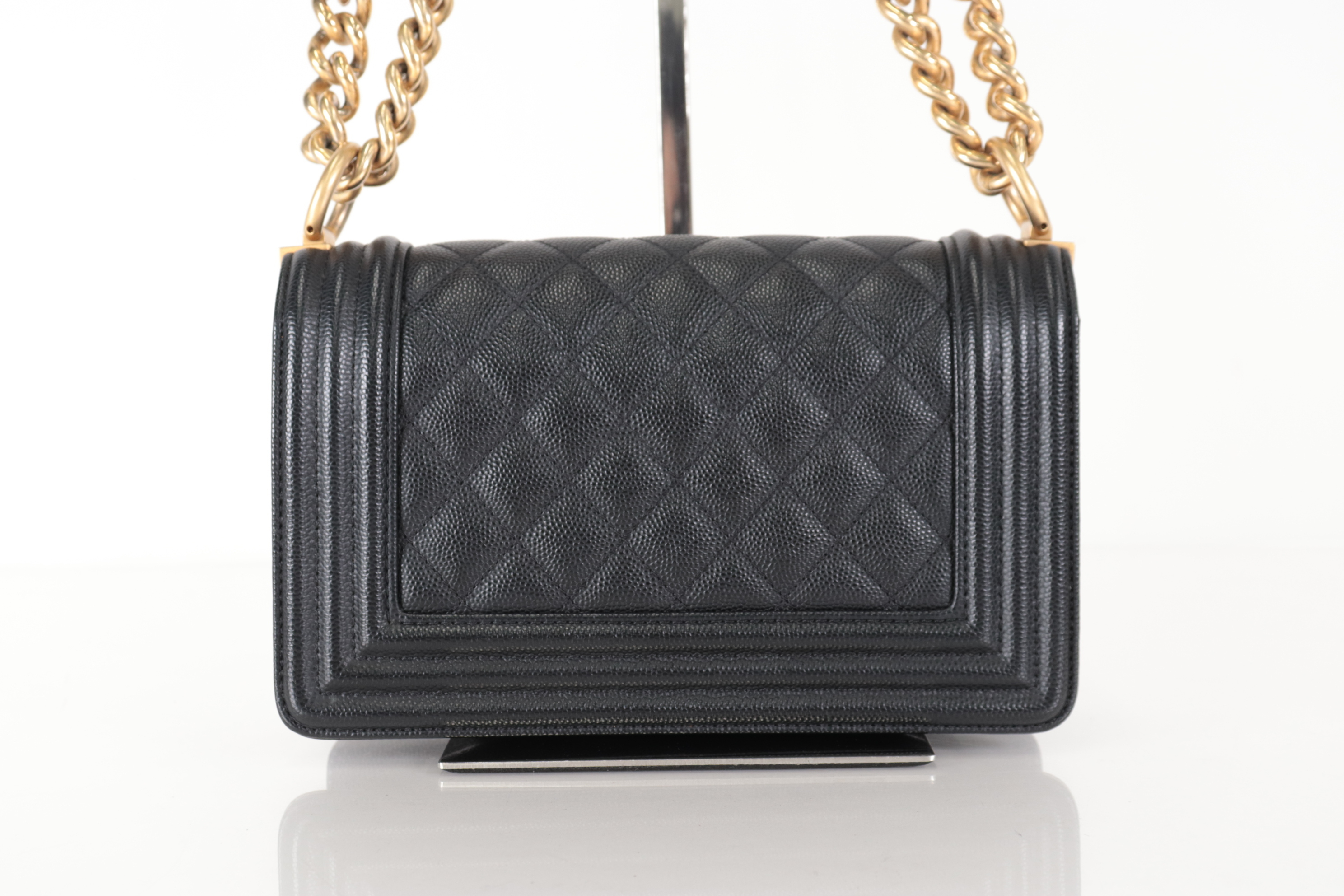 Boy Chanel Caviar Chain Shoulder Bag (Serial No. 25) — view 3