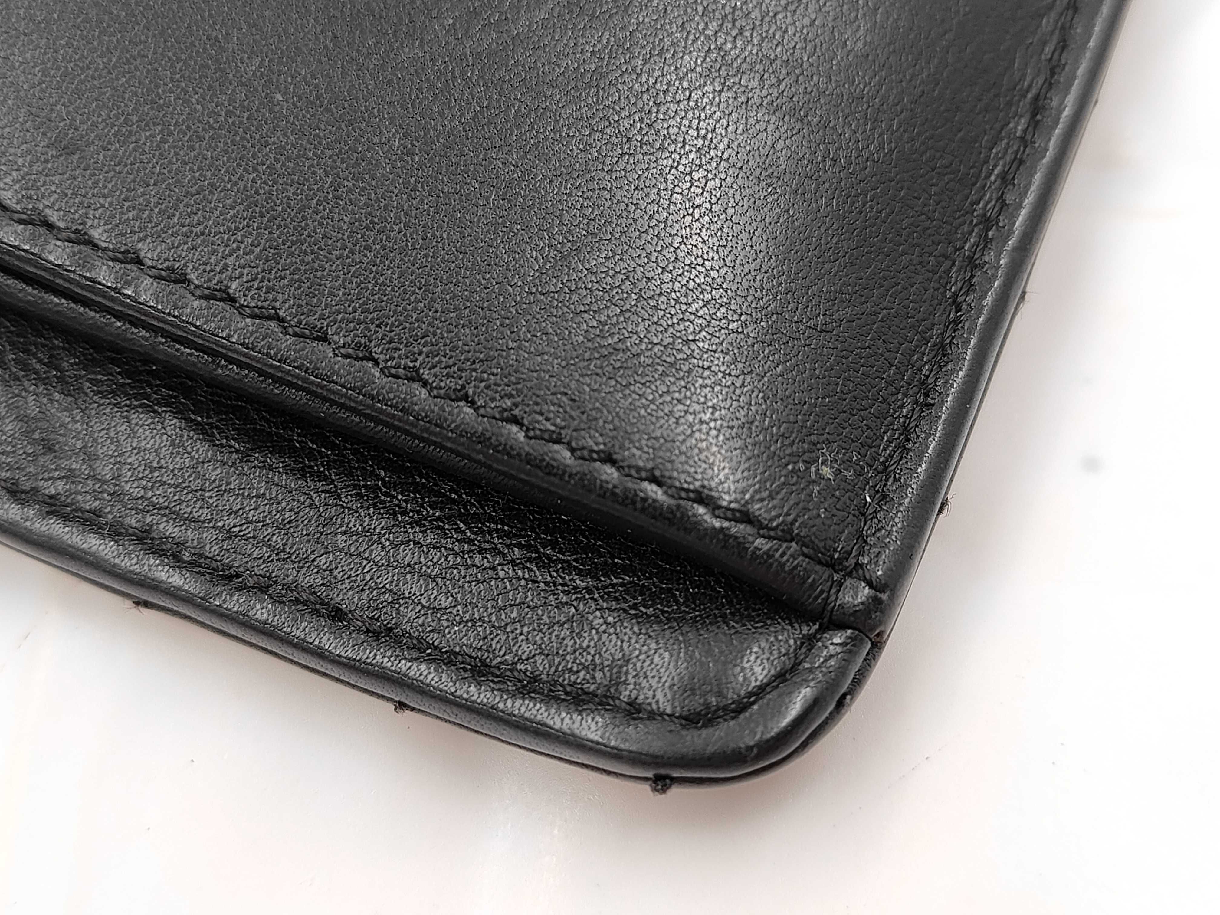 Lambskin V-Stitch Chevron Long Wallet, Black — view 10