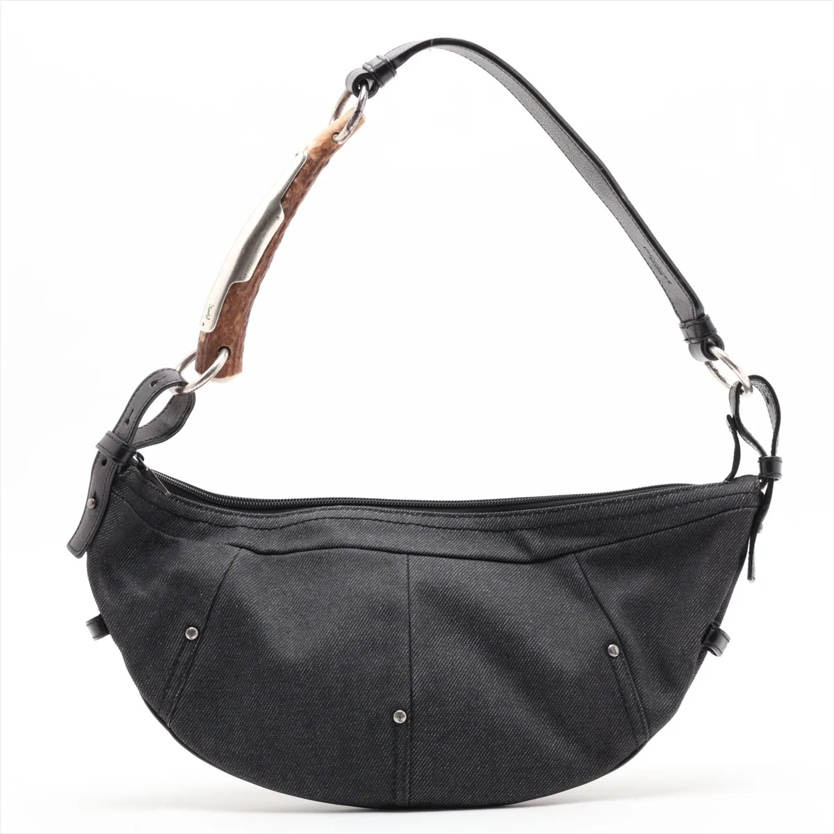 Mombasa Denim Shoulder Bag, Black, 118586 — view 2