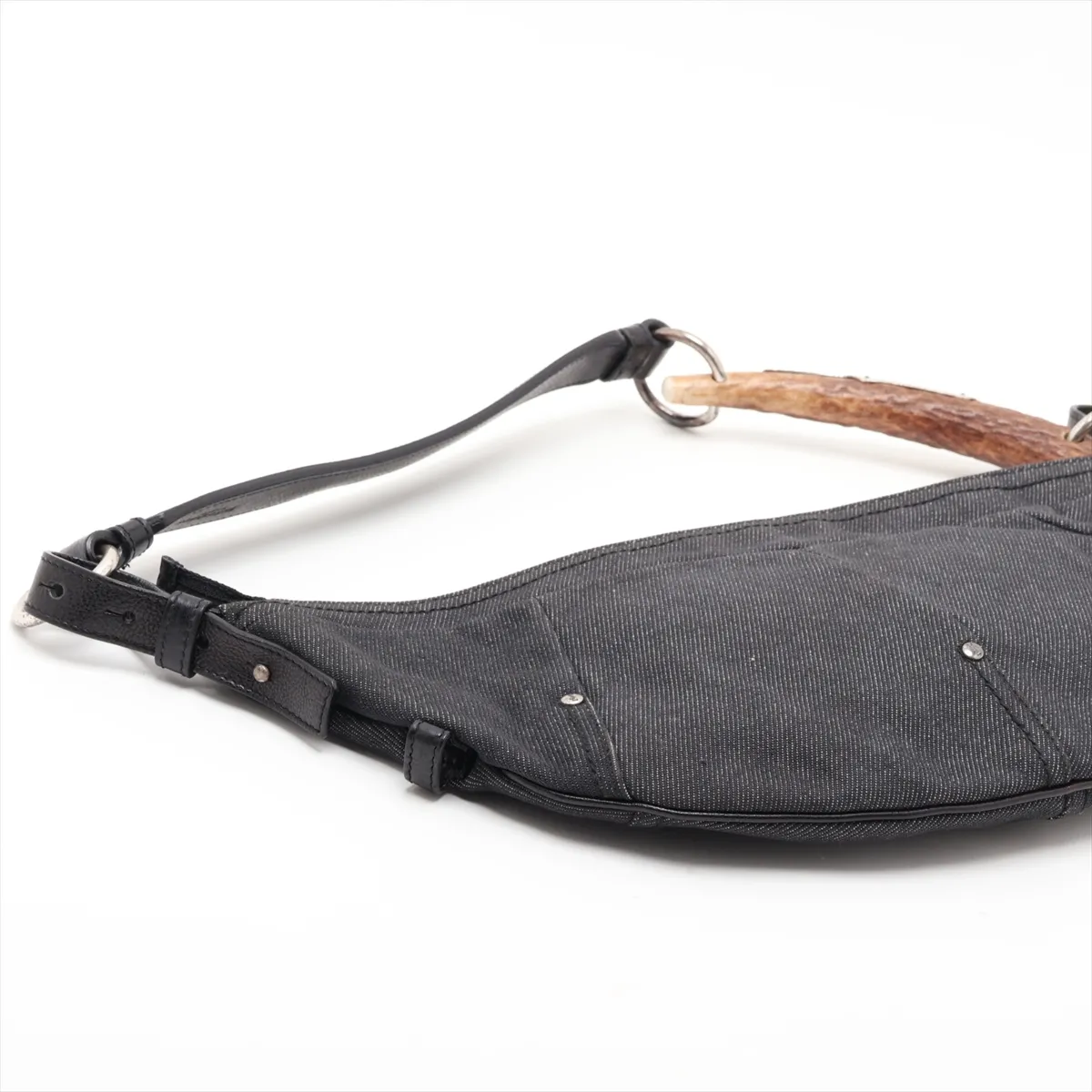 Mombasa Denim Shoulder Bag, Black, 118586 — view 4