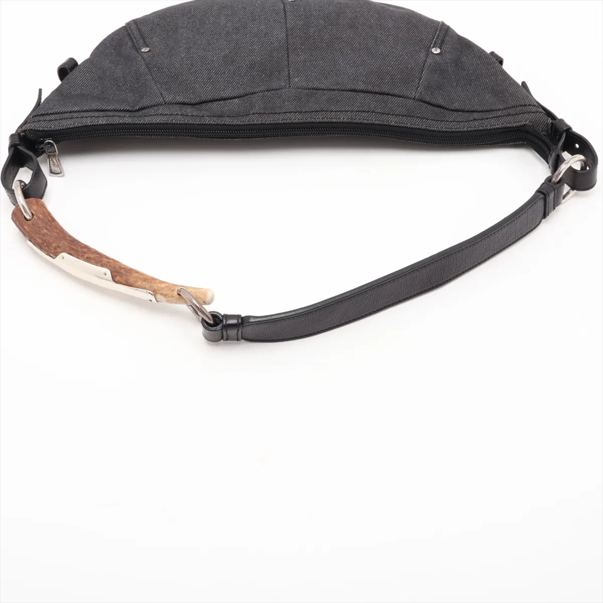 Mombasa Denim Shoulder Bag, Black, 118586 — view 5