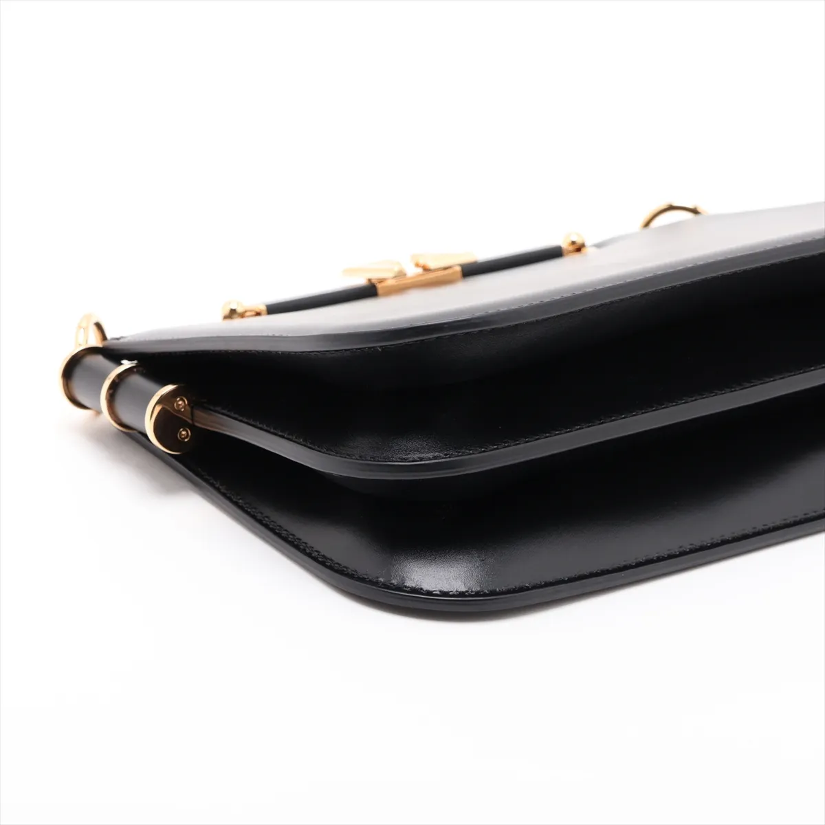 Touch Leather Shoulder Bag, Black, 8BT349 — view 4