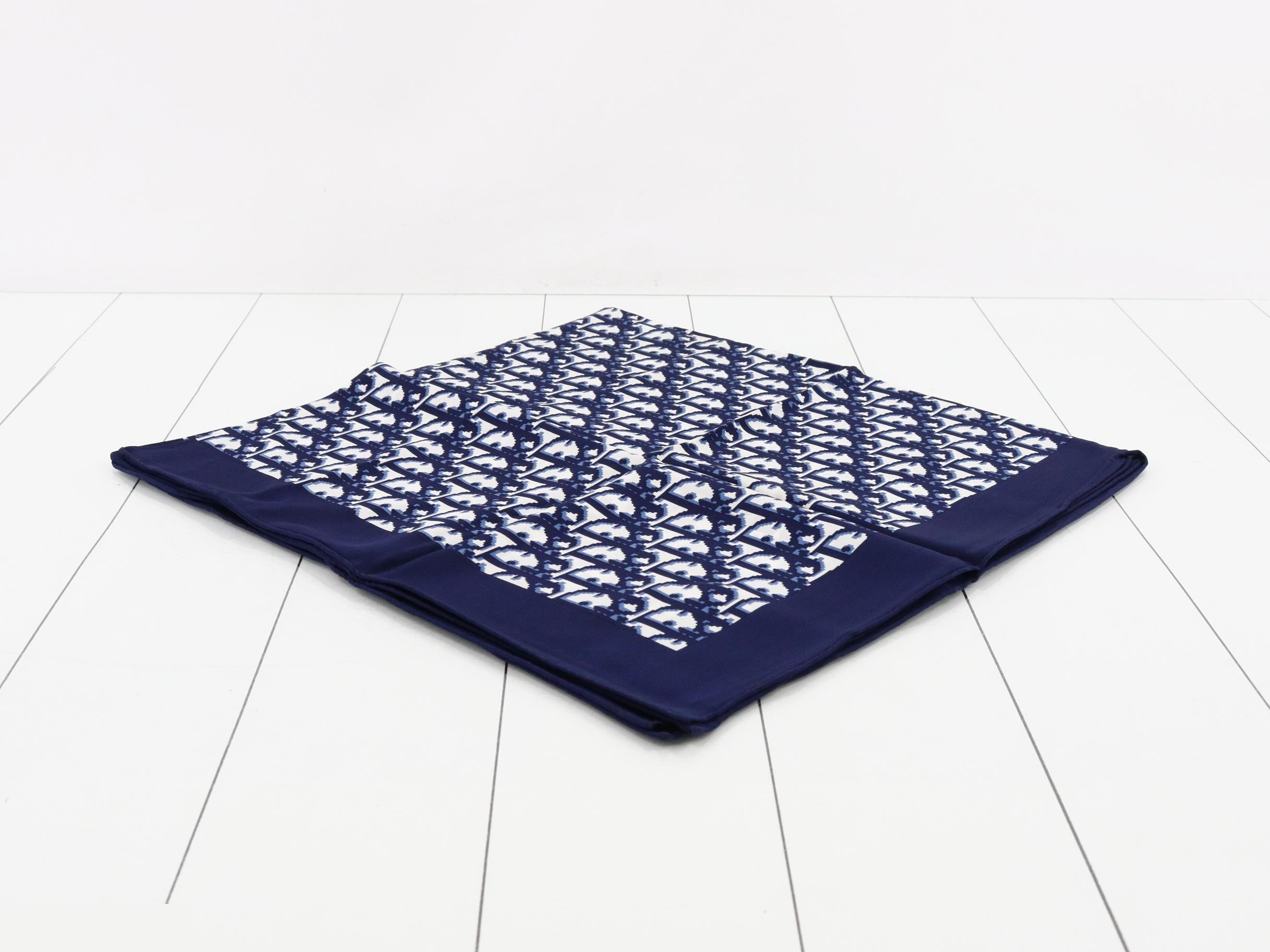 Trotter Scarf, Silk, Navy — view 2