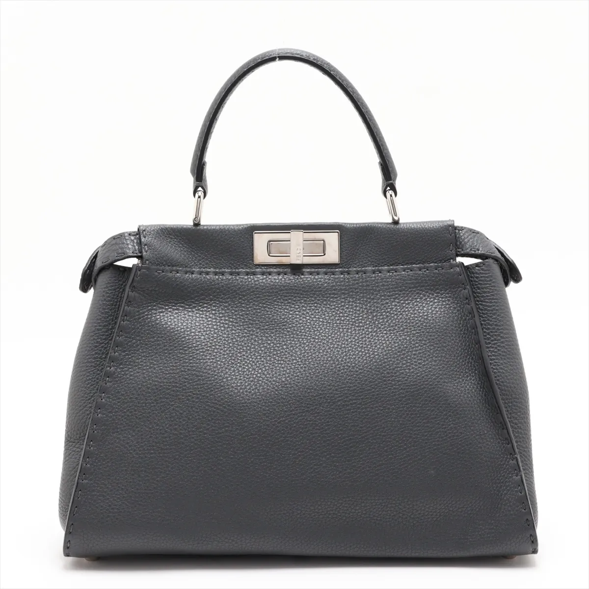 Peekaboo Regular Leather 2-Way Handbag, Gray, 8BN290 — view 2