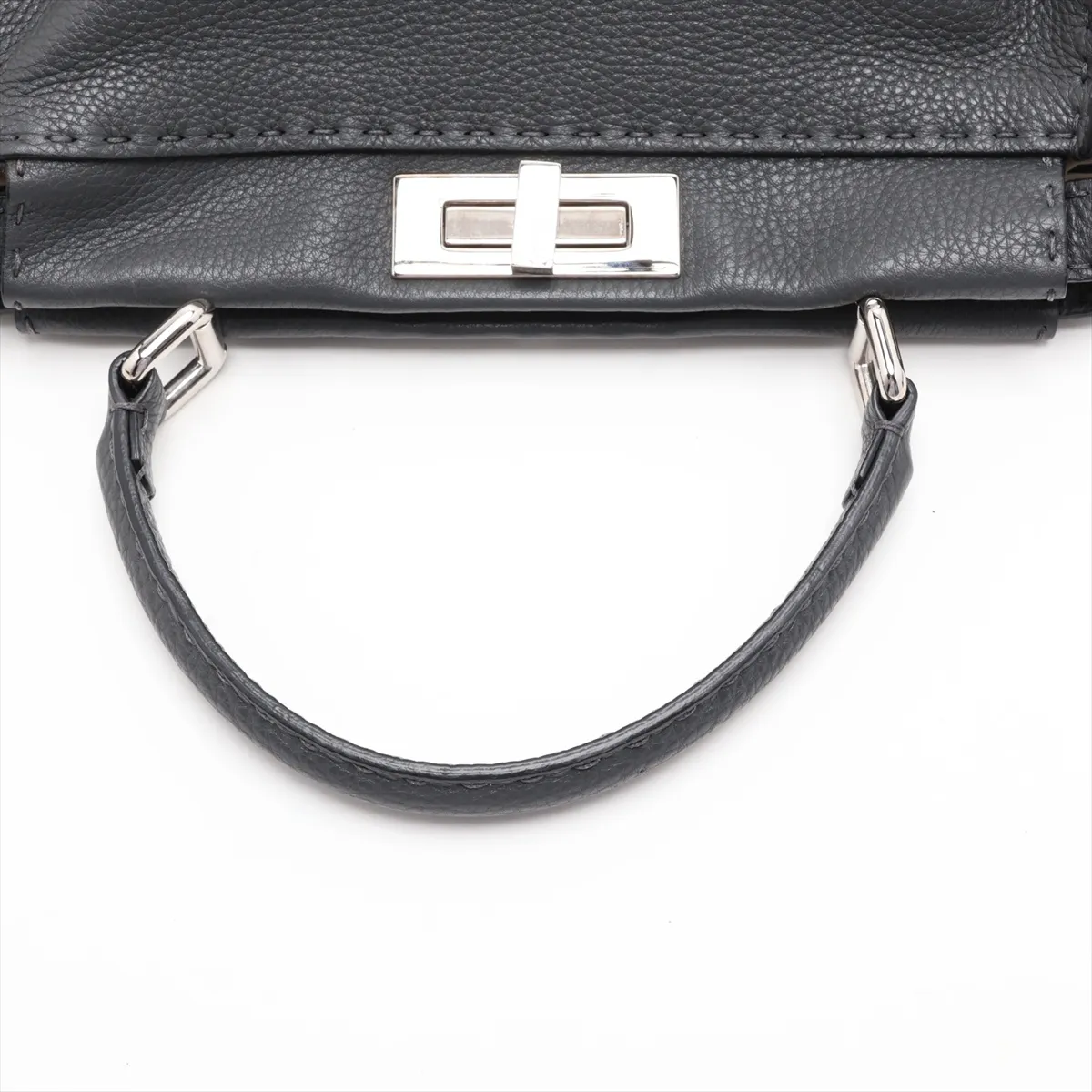 Peekaboo Regular Leather 2-Way Handbag, Gray, 8BN290 — view 5
