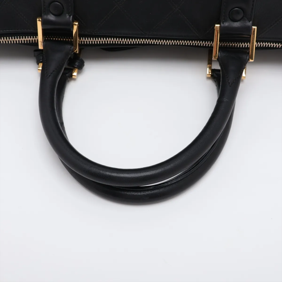 Bicolore Lambskin Boston Bag, Black with Gold Hardware, 2513689, Series 2 — view 5