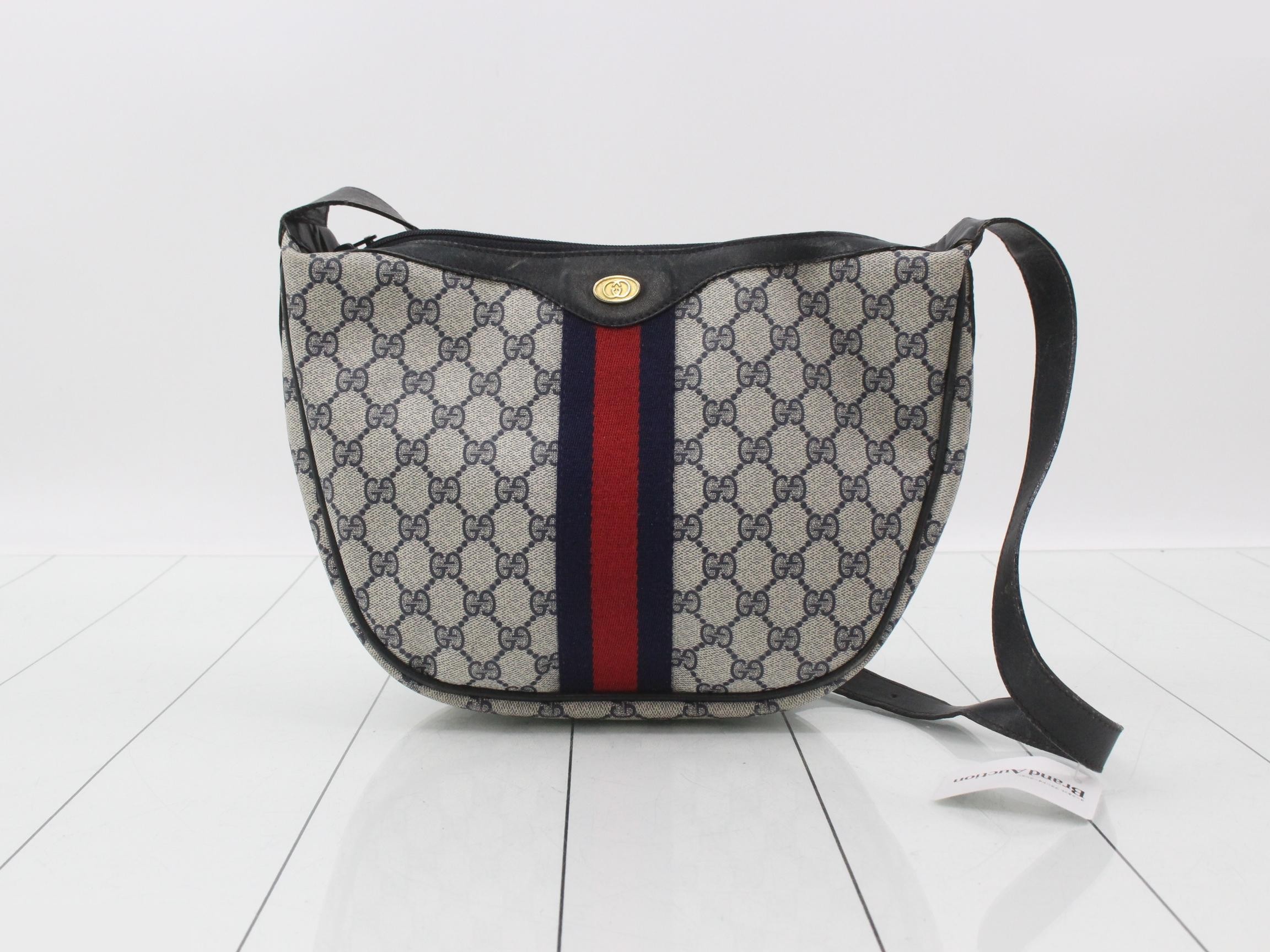 Vintage Gucci crossbody bag, Sherry/blue and red, navy