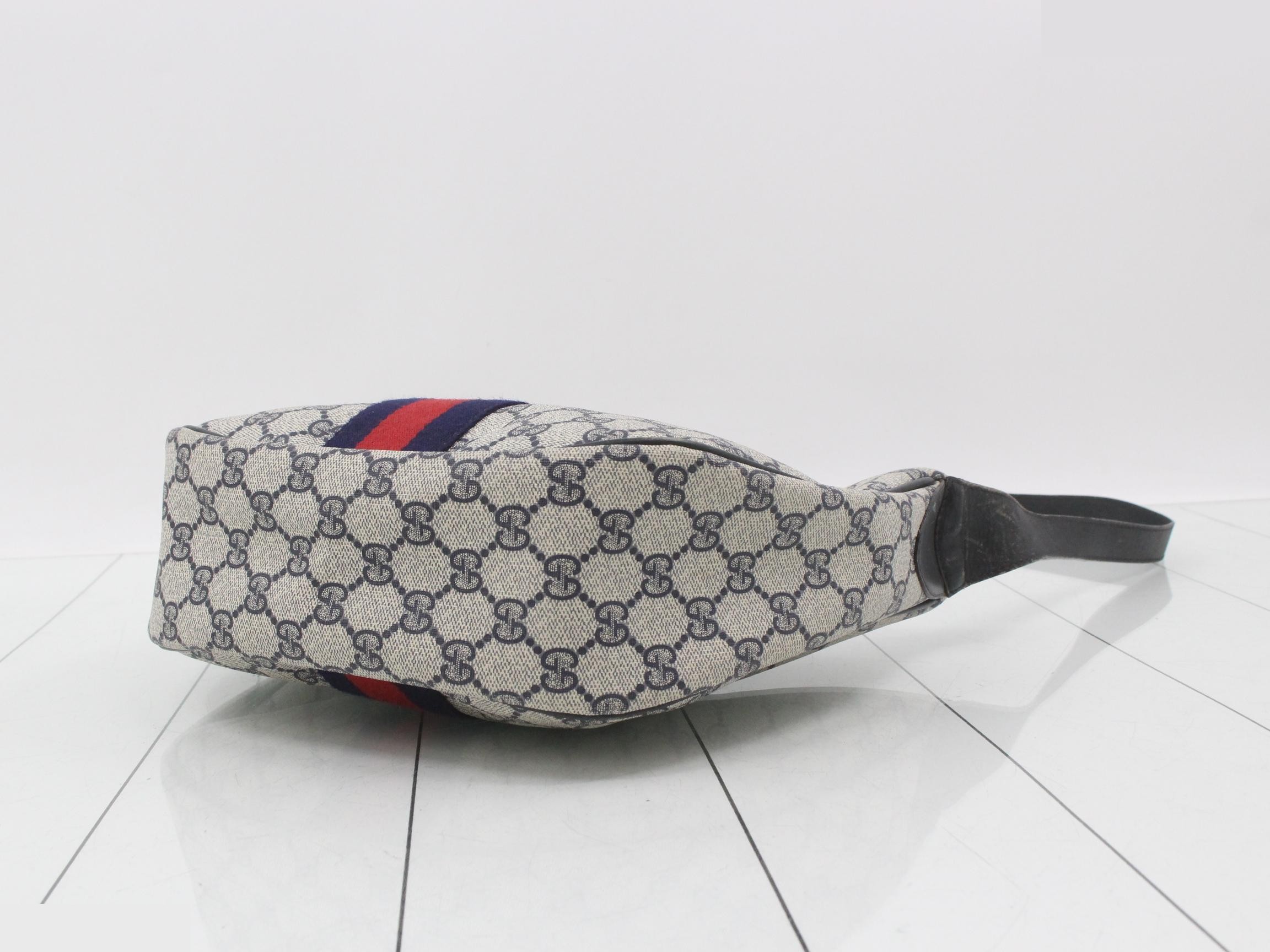 Vintage Gucci crossbody bag, Sherry/blue and red, navy — view 6