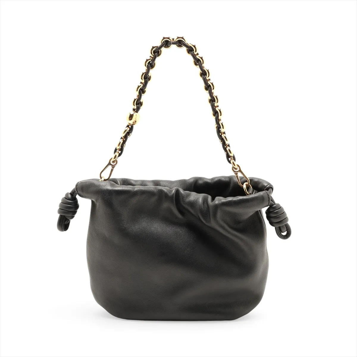 Flamenco Purse Bag, Mini Leather 2-Way Shoulder Bag, Black — view 2
