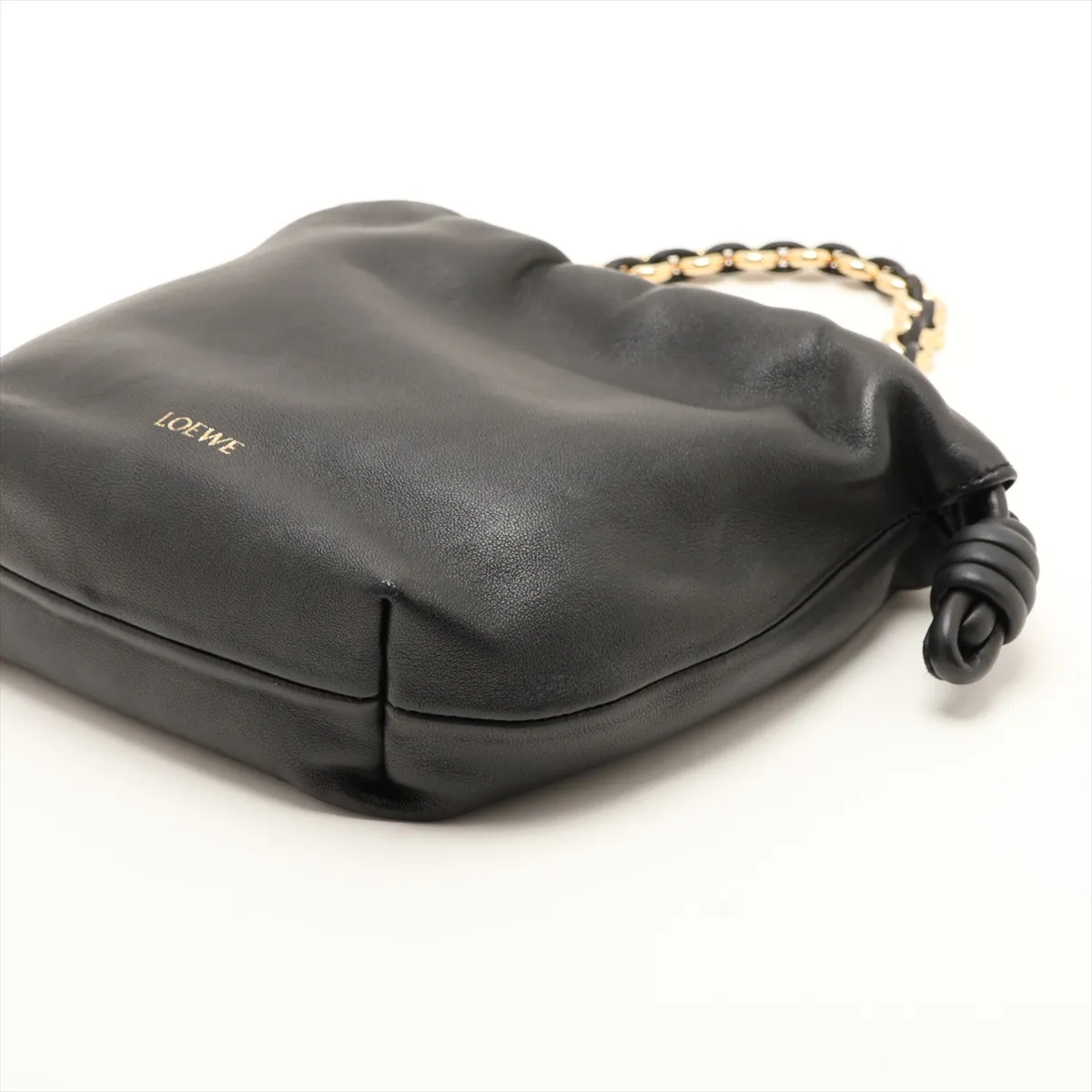 Flamenco Purse Bag, Mini Leather 2-Way Shoulder Bag, Black — view 3