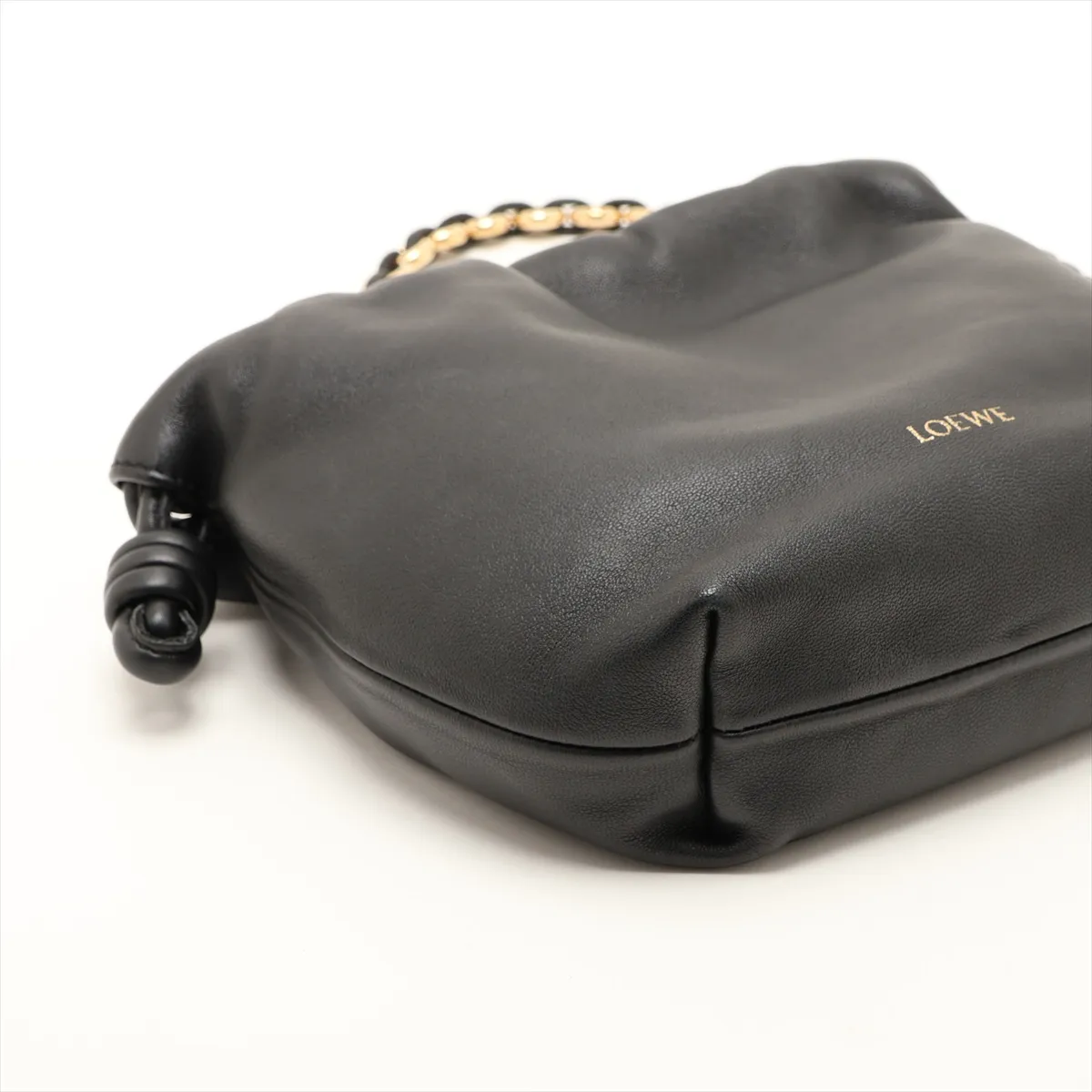 Flamenco Purse Bag, Mini Leather 2-Way Shoulder Bag, Black — view 4