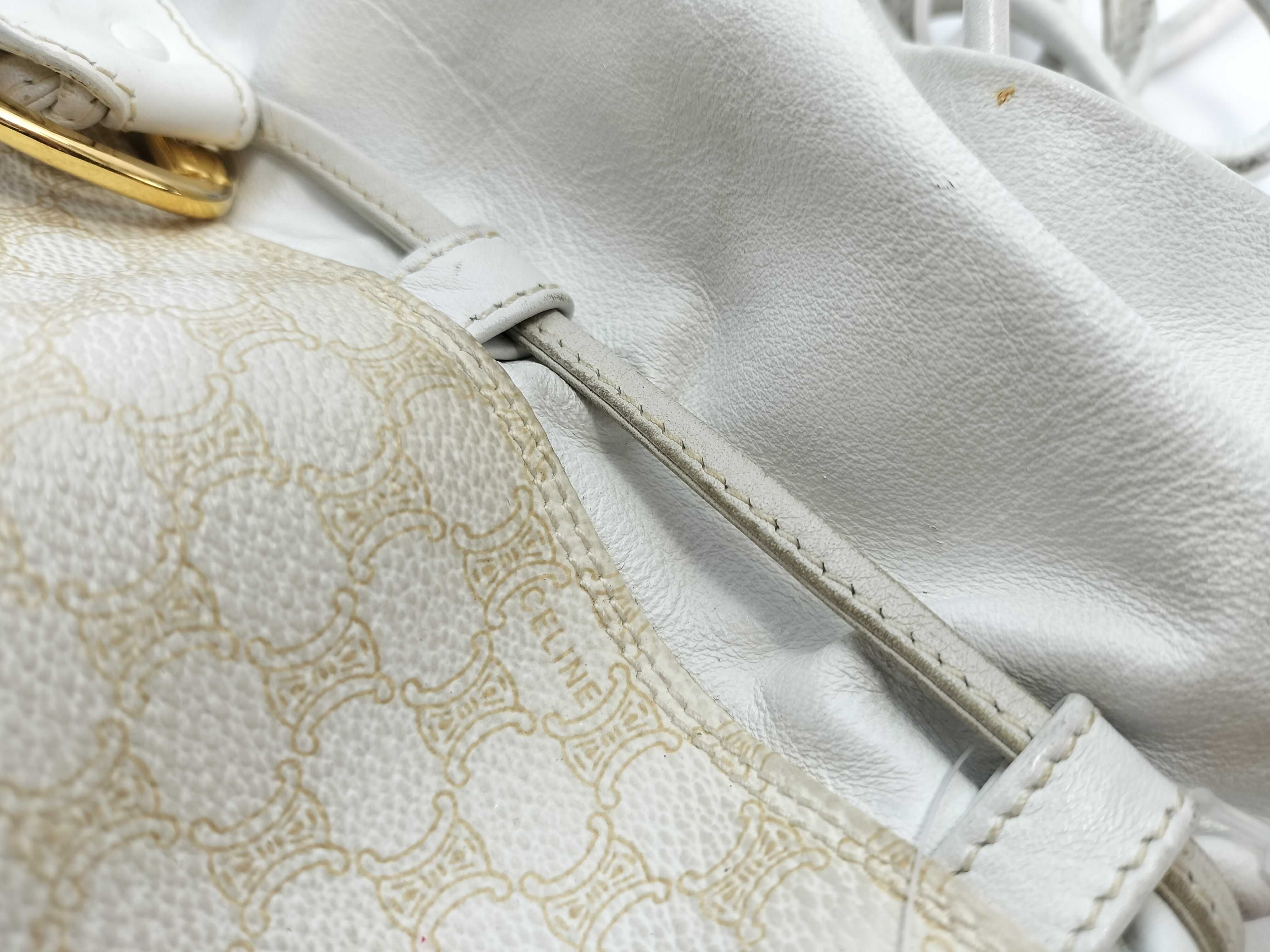 Macadam Drawstring Shoulder Bag with Pouch, White — view 11